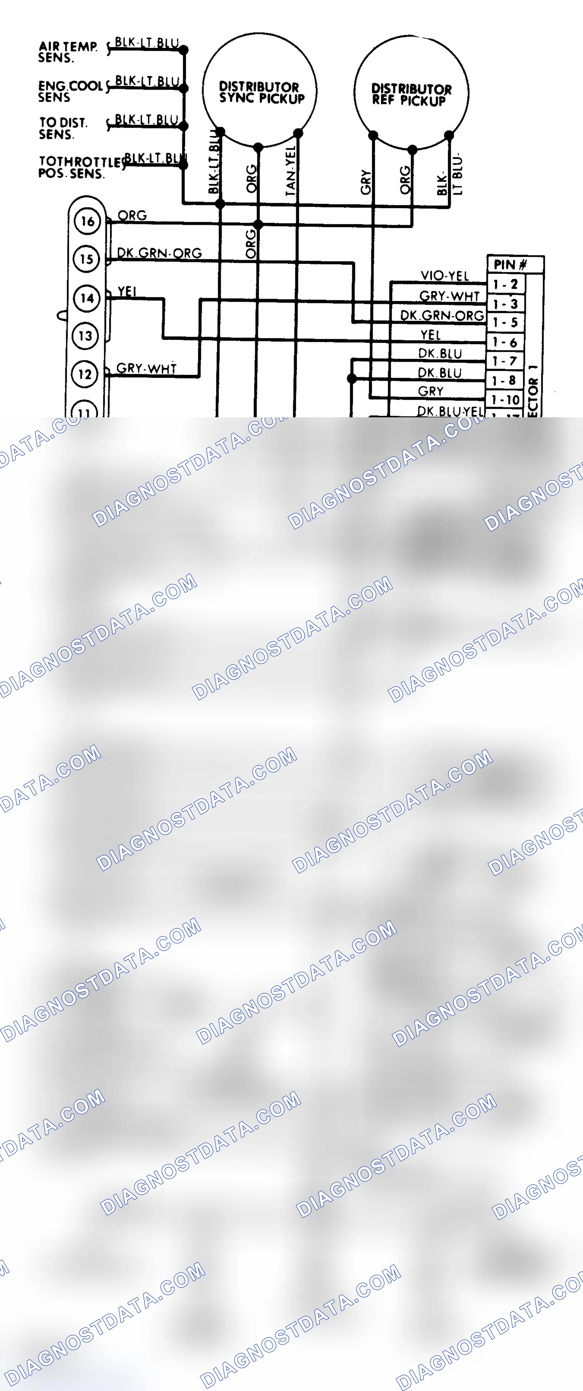 Scheme 175: Wiring Diagram for Hall Effect Electr Spark Control System on 2.2L EFI Enginesonic