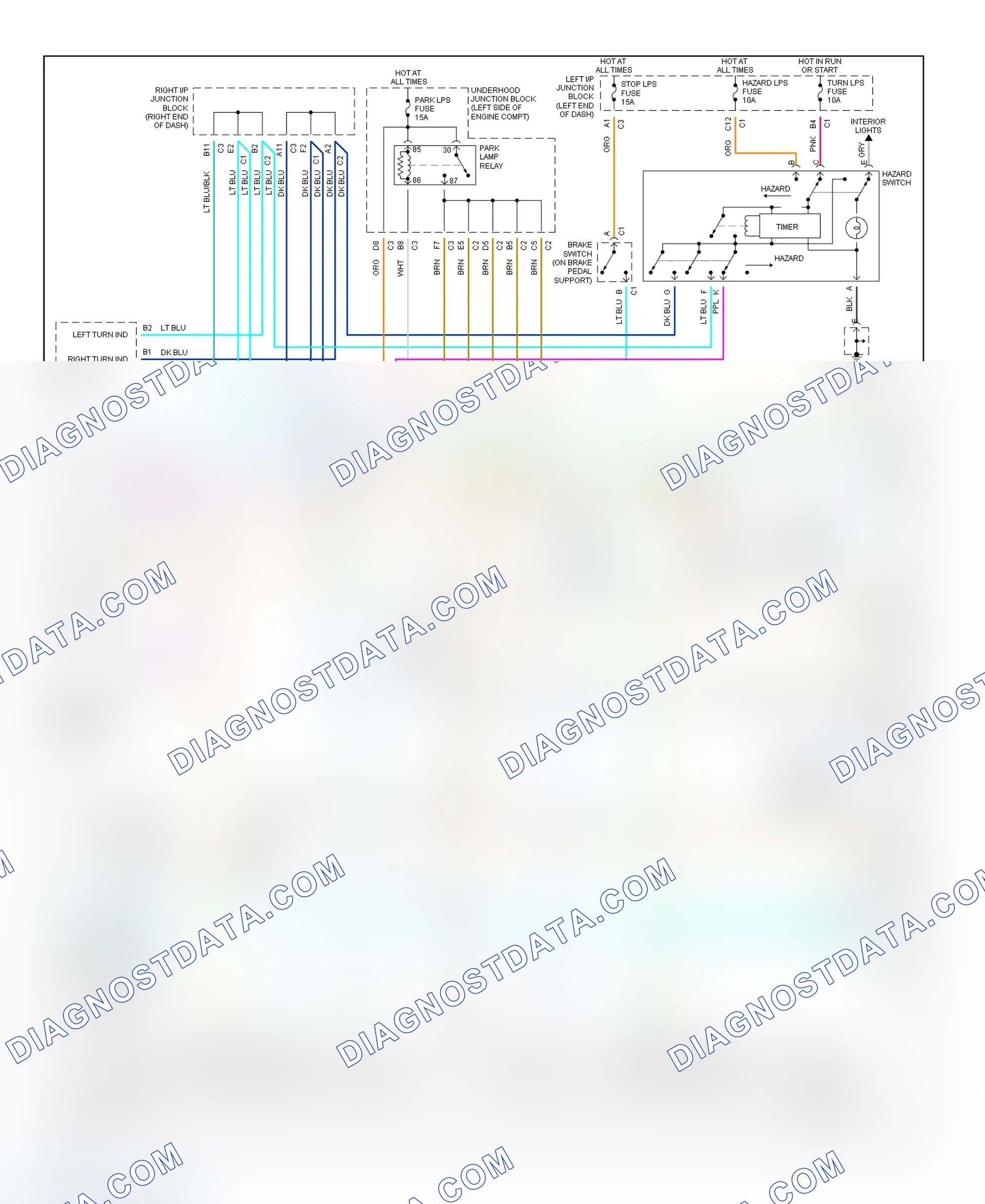 Scheme 14: Exterior Lights Wiring Diagram (Cutlass & Malibu)