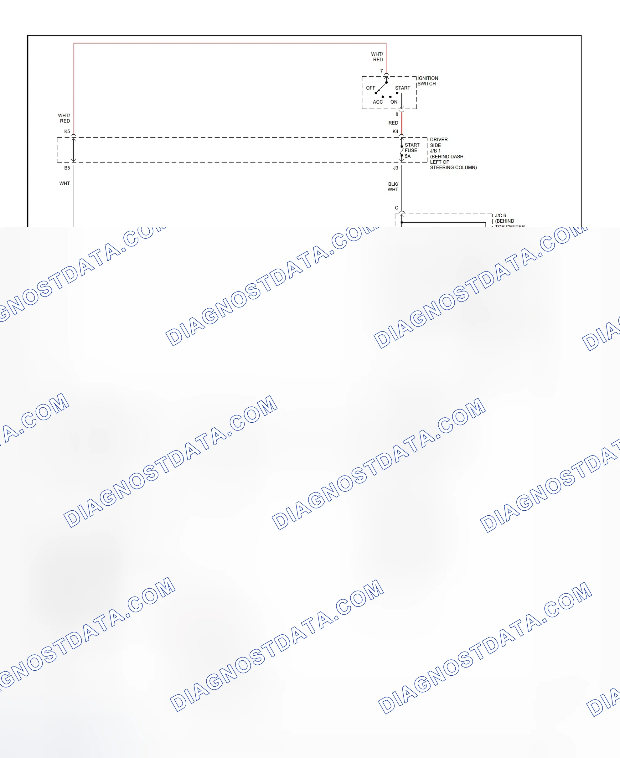 Fig. 32: Starting System Wiring Diagram (Sienna)