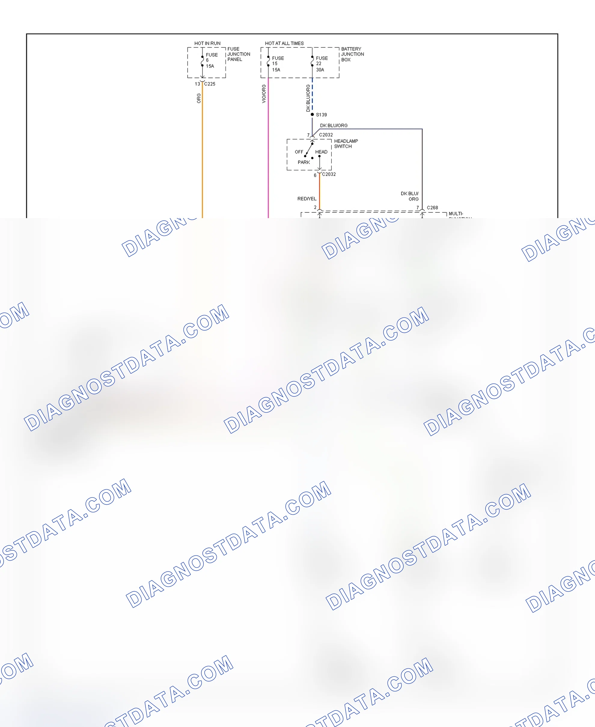 Scheme 32: Daytime Running Lights Wiring Diagram (Sable & Taurus - With DRL - Headlights Circuit)