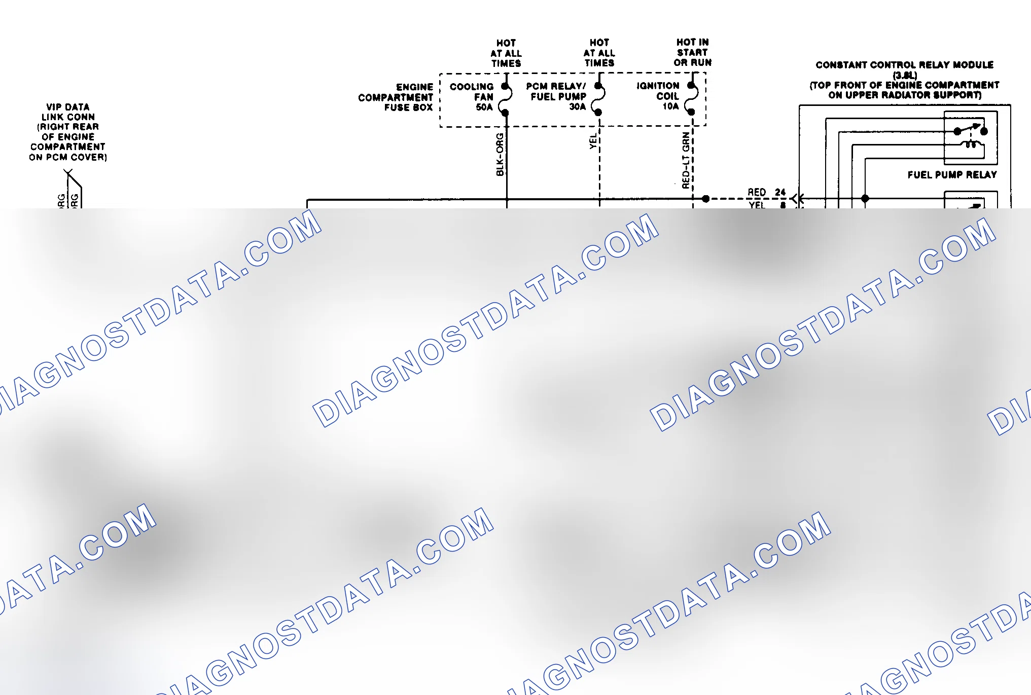 Scheme 10: Electric Cooling Fan Wiring Diagram (Sable 3.8L & Taurus 3.8L)