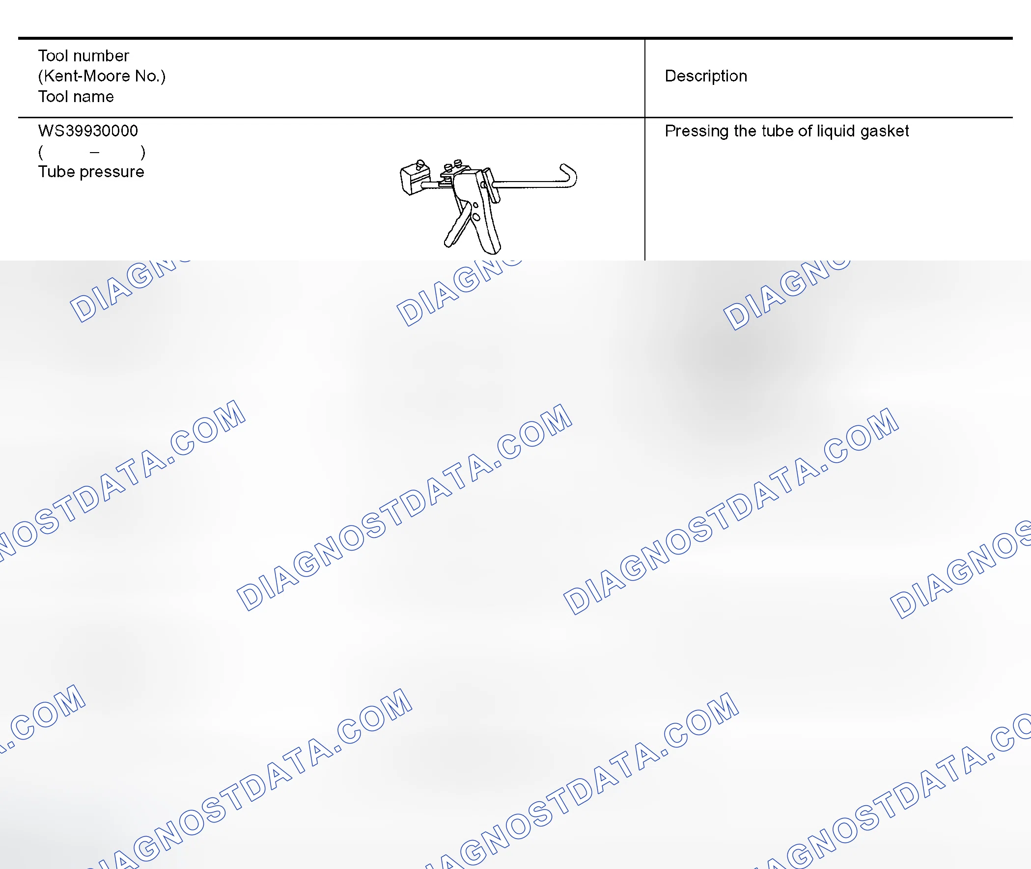 Scheme 28: Special Service Tools