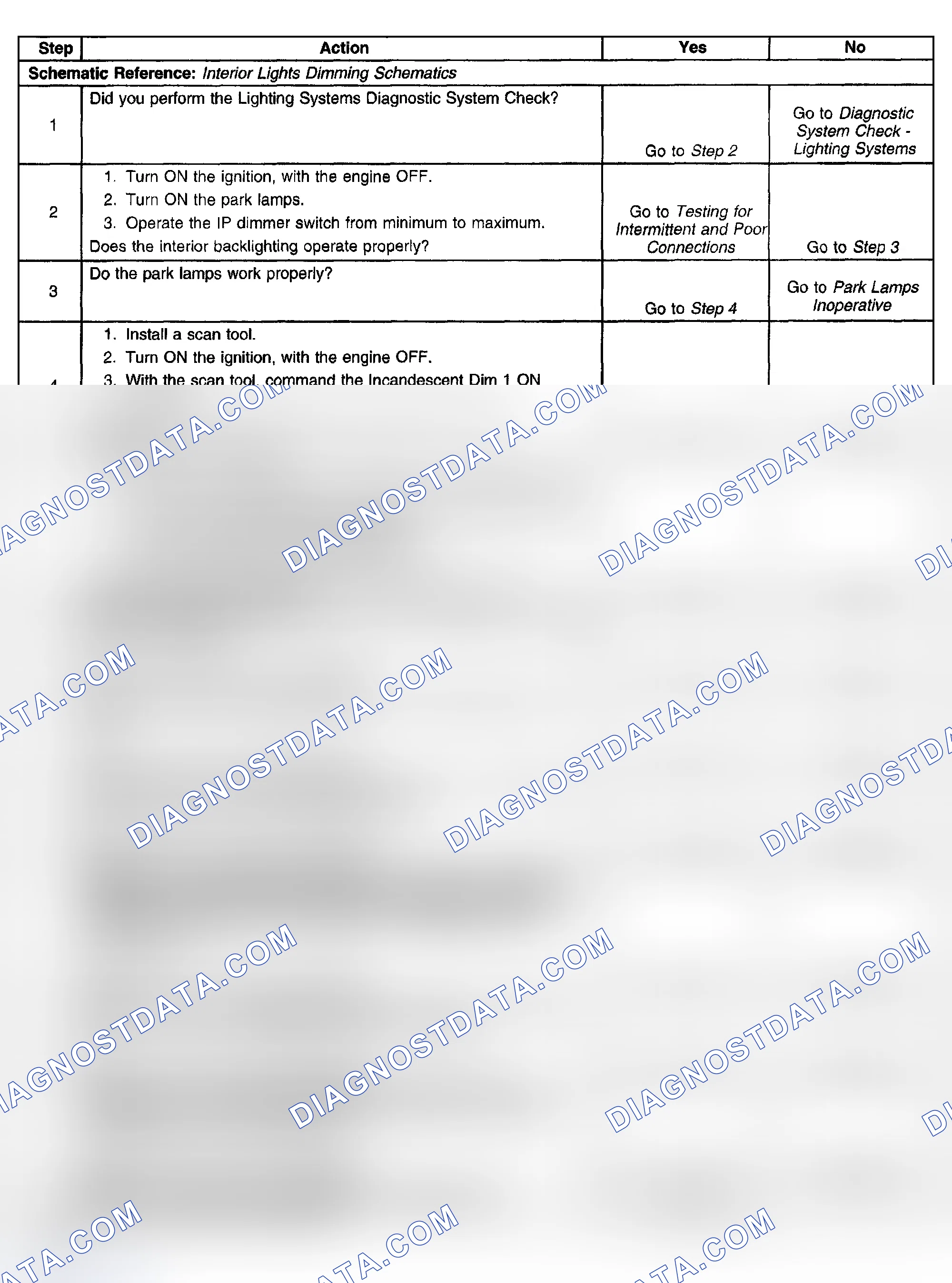 Scheme 137: INTERIOR BACK LIGHTING INOPERATIVE