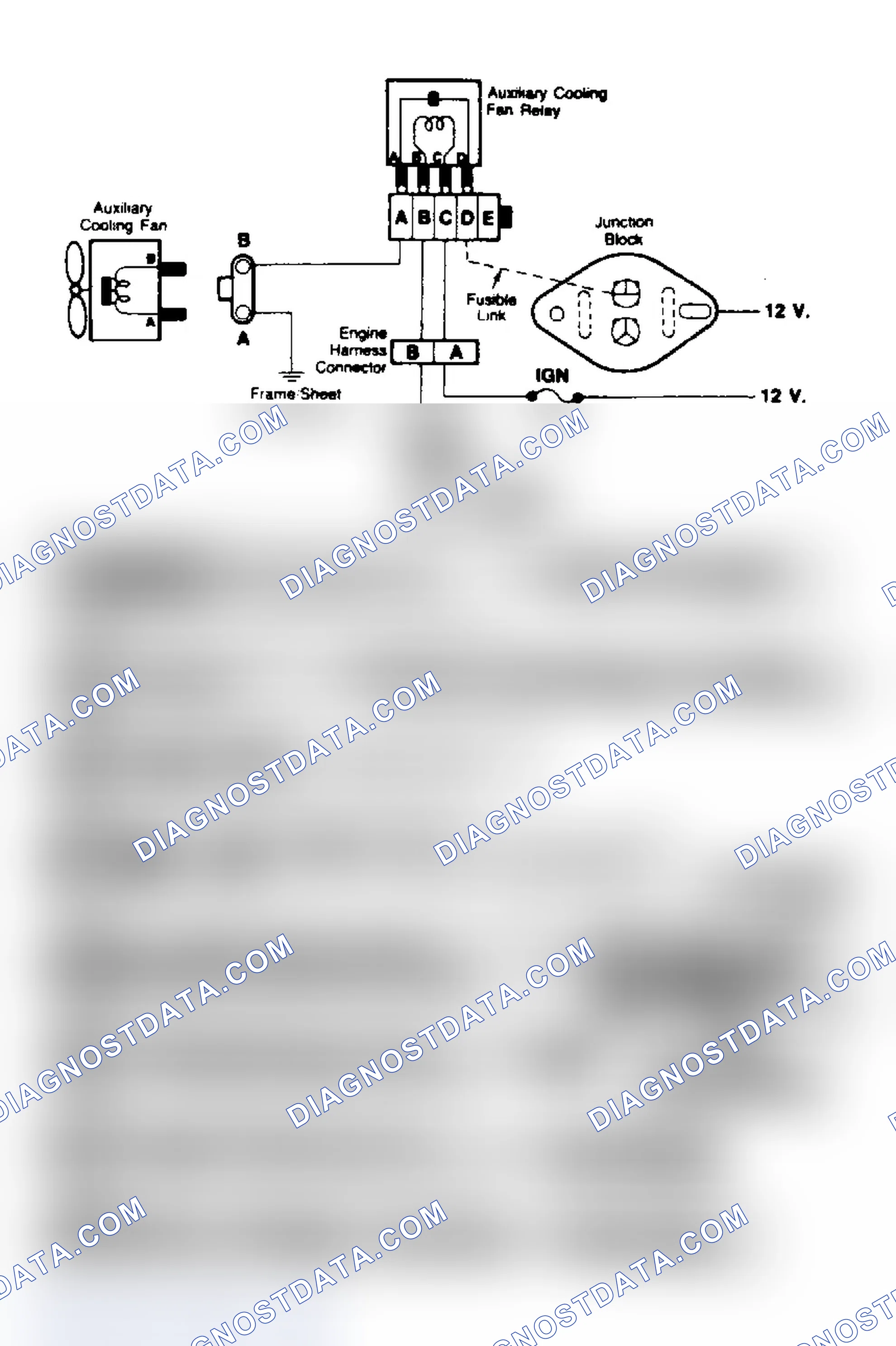 Scheme 50: Cooling Fan Circuit Schematic & Flow Chart (7.4L G, C & K Series With A/C)