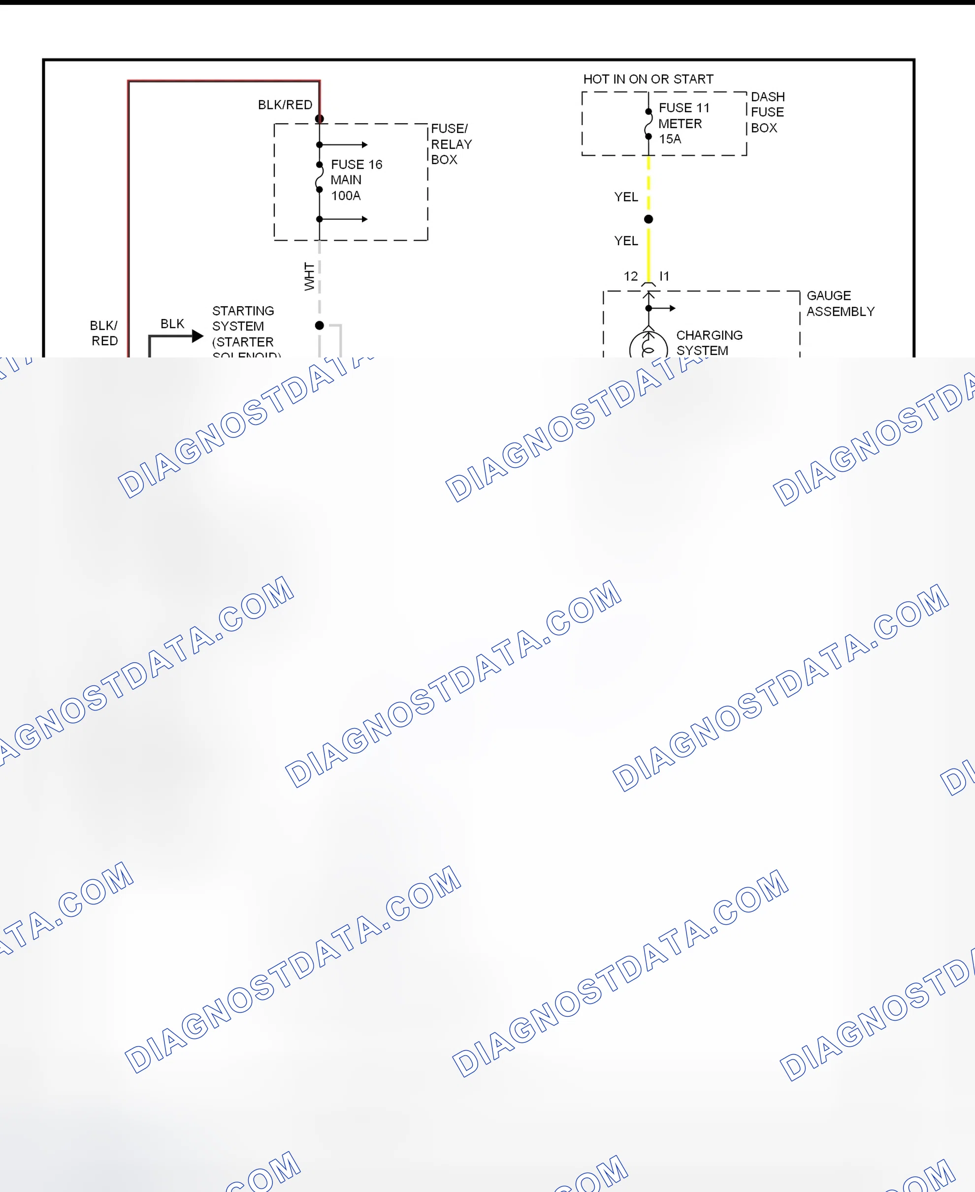 Scheme 1: Charging System Wiring Diagram (Amigo & Rodeo - 2.2L Engine)