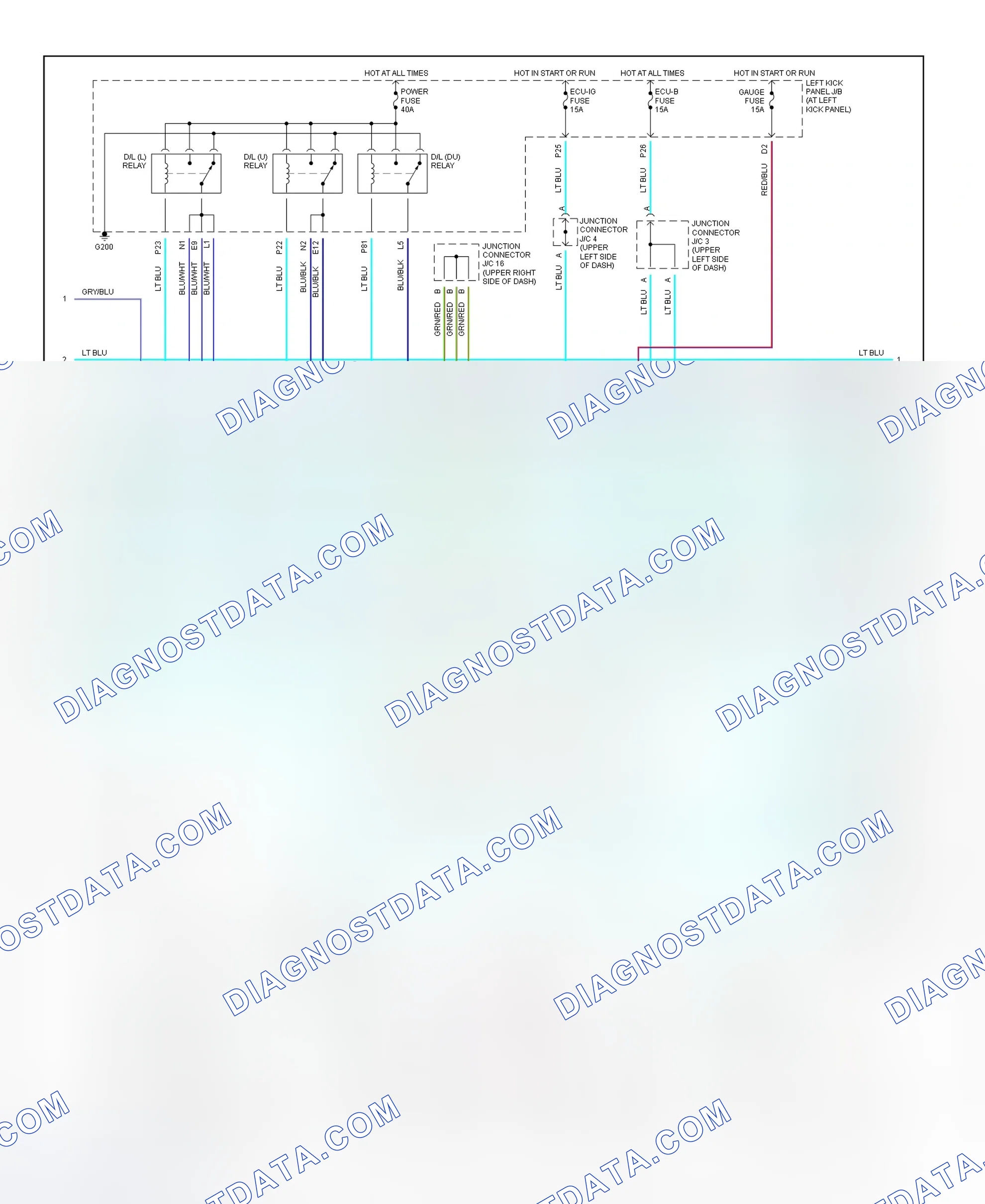 Scheme 3: Power Door Lock/Remote Keyless Entry System Wiring Diagram (LX470 - 2 Of 3)