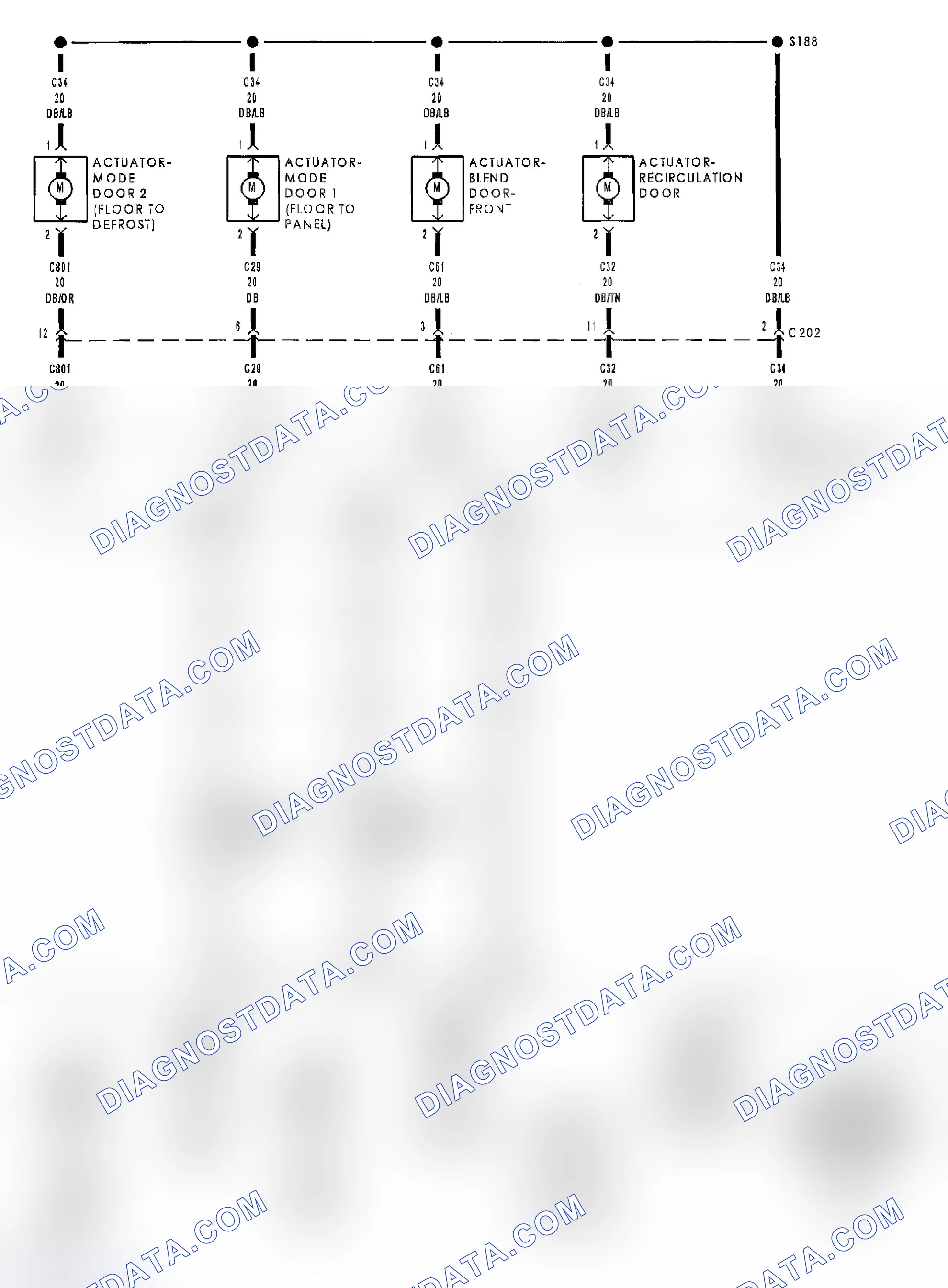 Scheme 114: B1047-FLOOR/DEFROST MODE DOOR CONTROL CIRCUIT LOW (MTC)
