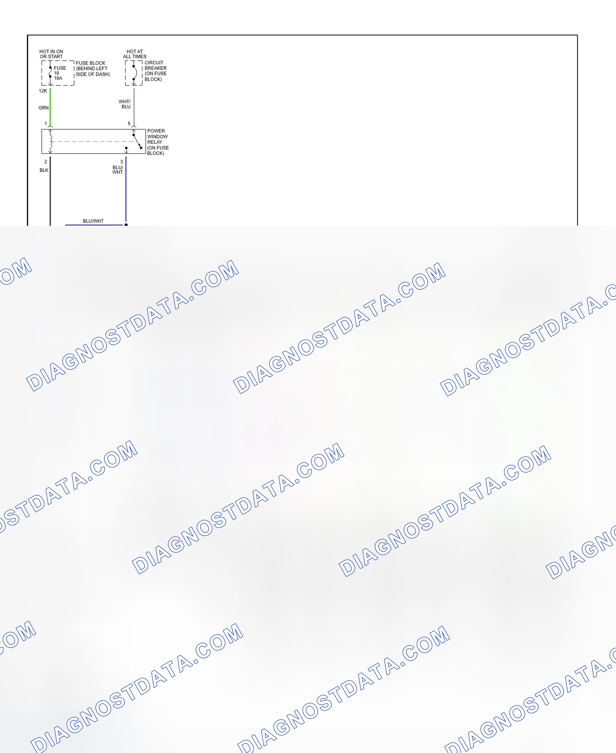 Fig. 6: Power Window System Wiring Diagram (Sentra)