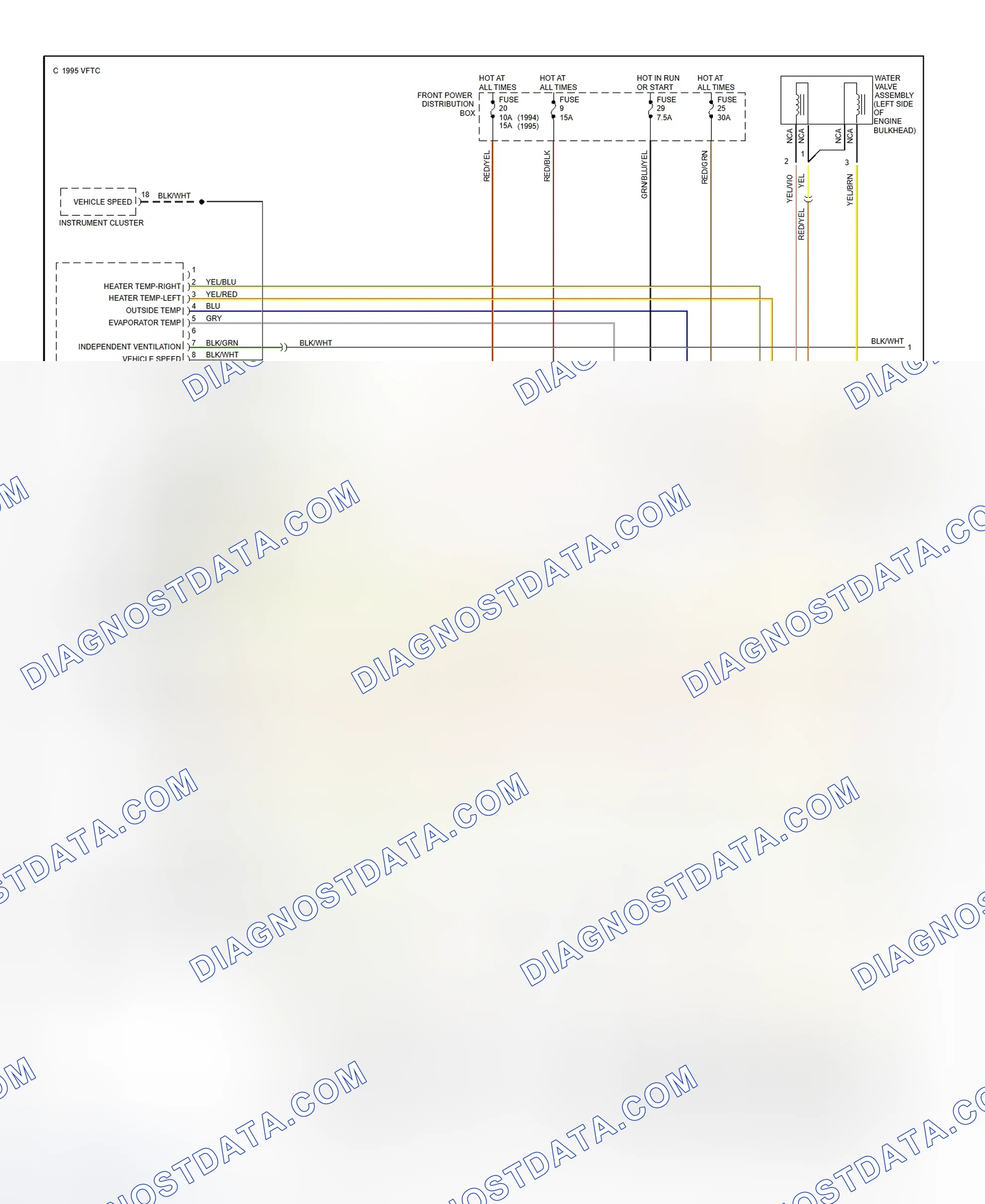 Scheme 4: 1994-95 Automatic A/C-Heater System Wiring Diagram (1 Of 3)