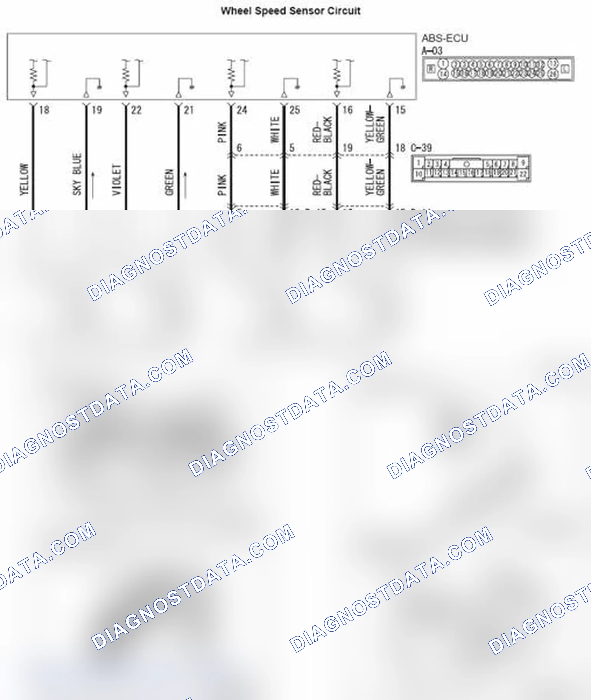 Scheme 85: DTC C102B: Abnormality in RR wheel speed sensor circuit