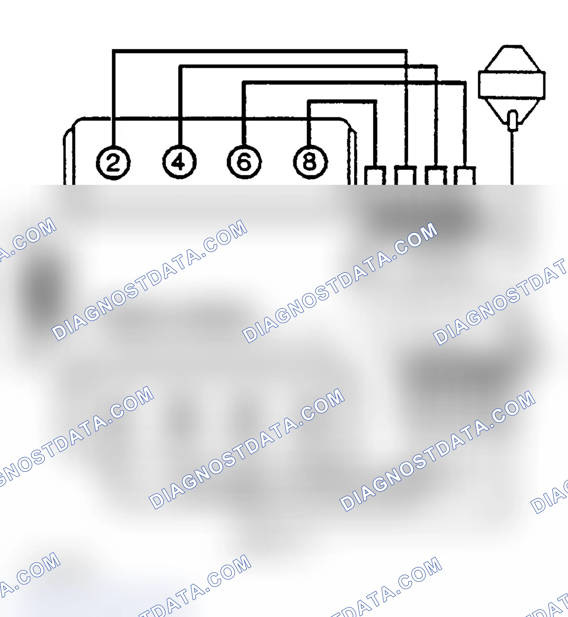 Scheme 6: Firing Order & Timing Marks (5.0L, 5.7L & 7.4L - With New Style Distributor Cap)