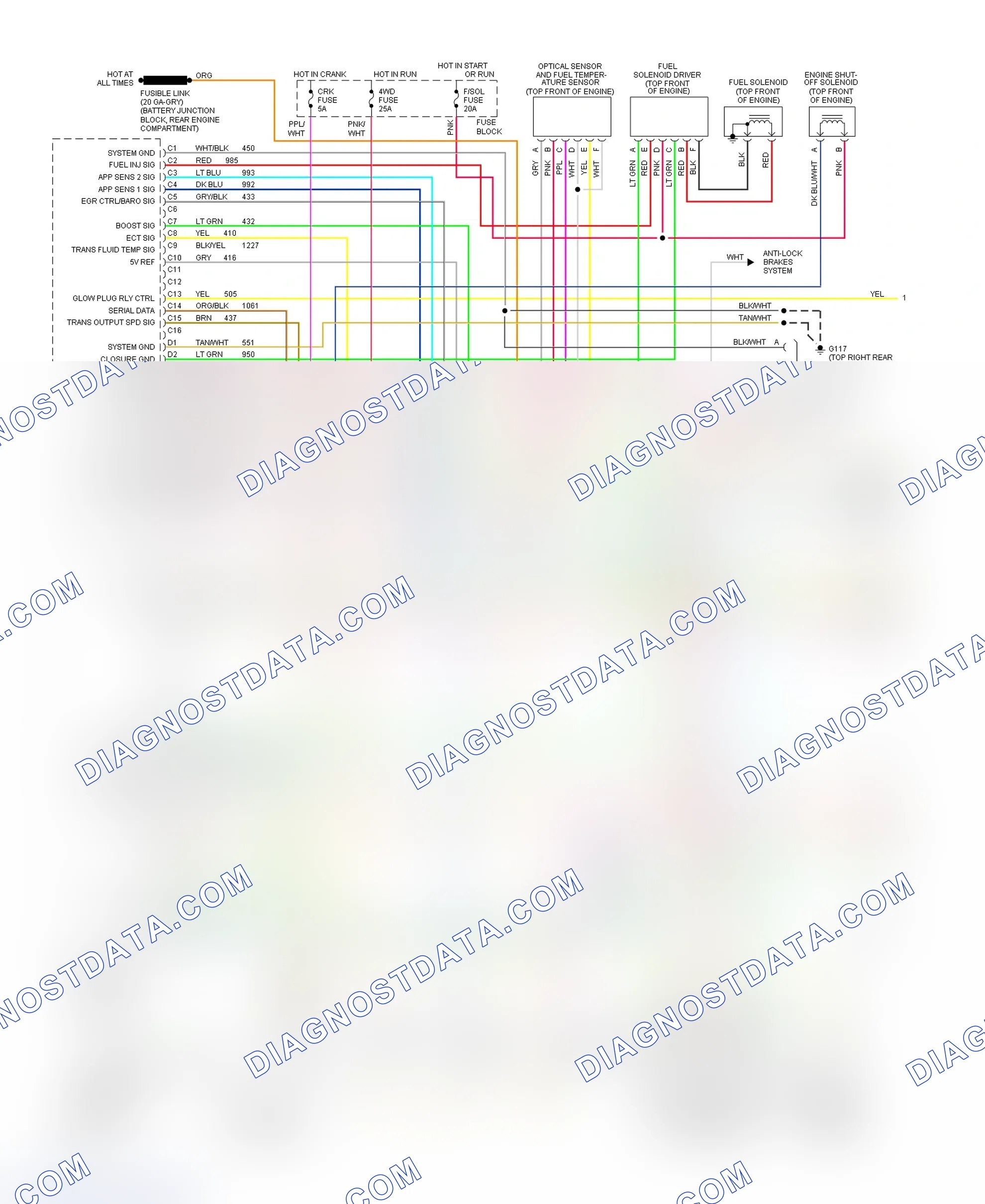 Scheme 386: Wiring Diagram For Blazer, Pickup, Sierra, Suburban & Yukon With M/T (1 Of 2)
