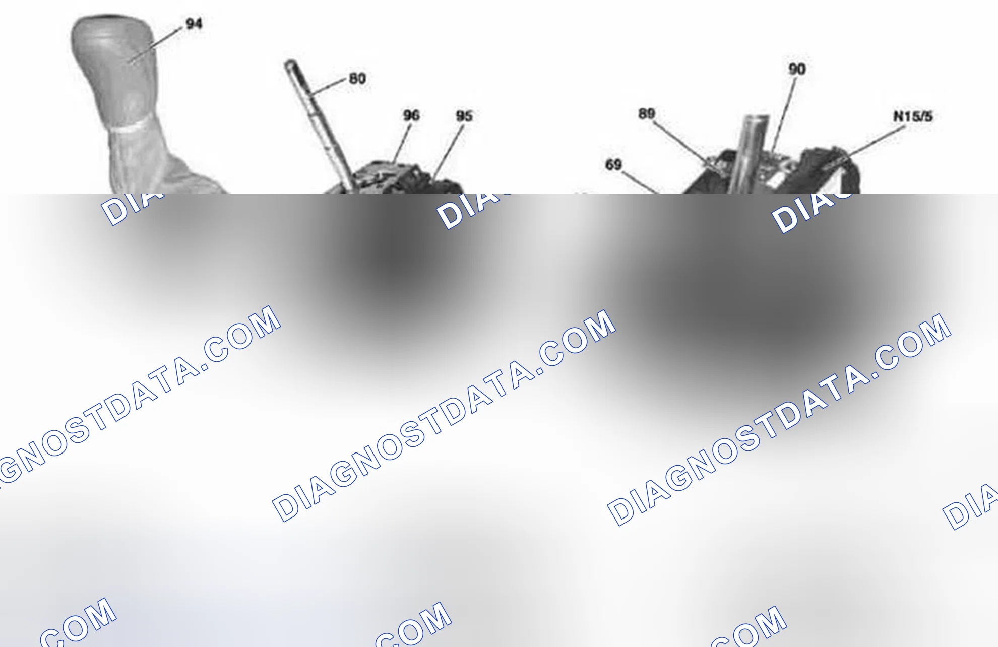 Scheme 22: Floor Shift Components - Shown On Model 203.061