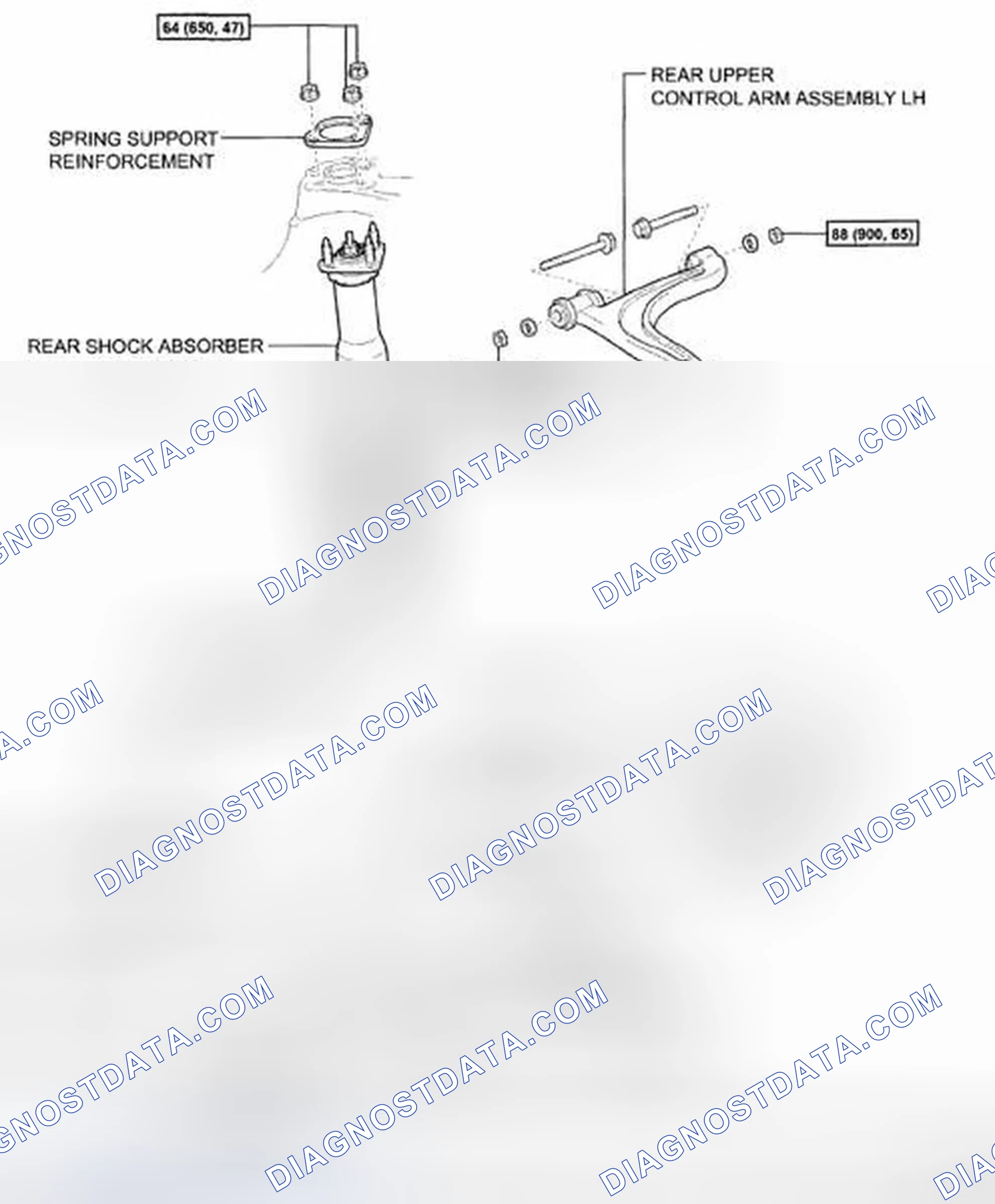 Scheme 71: Identifying Rear Upper Control Arm Components With Torque Specifications