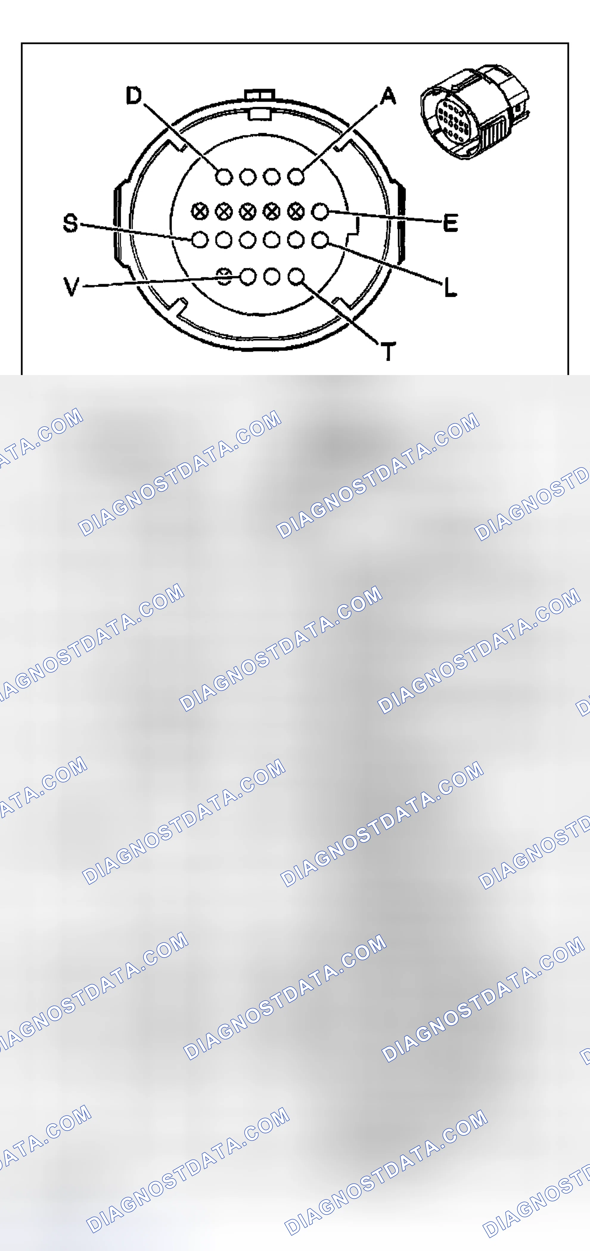 Scheme 820: Automatic Transmission Inline 20-Way Connector End View