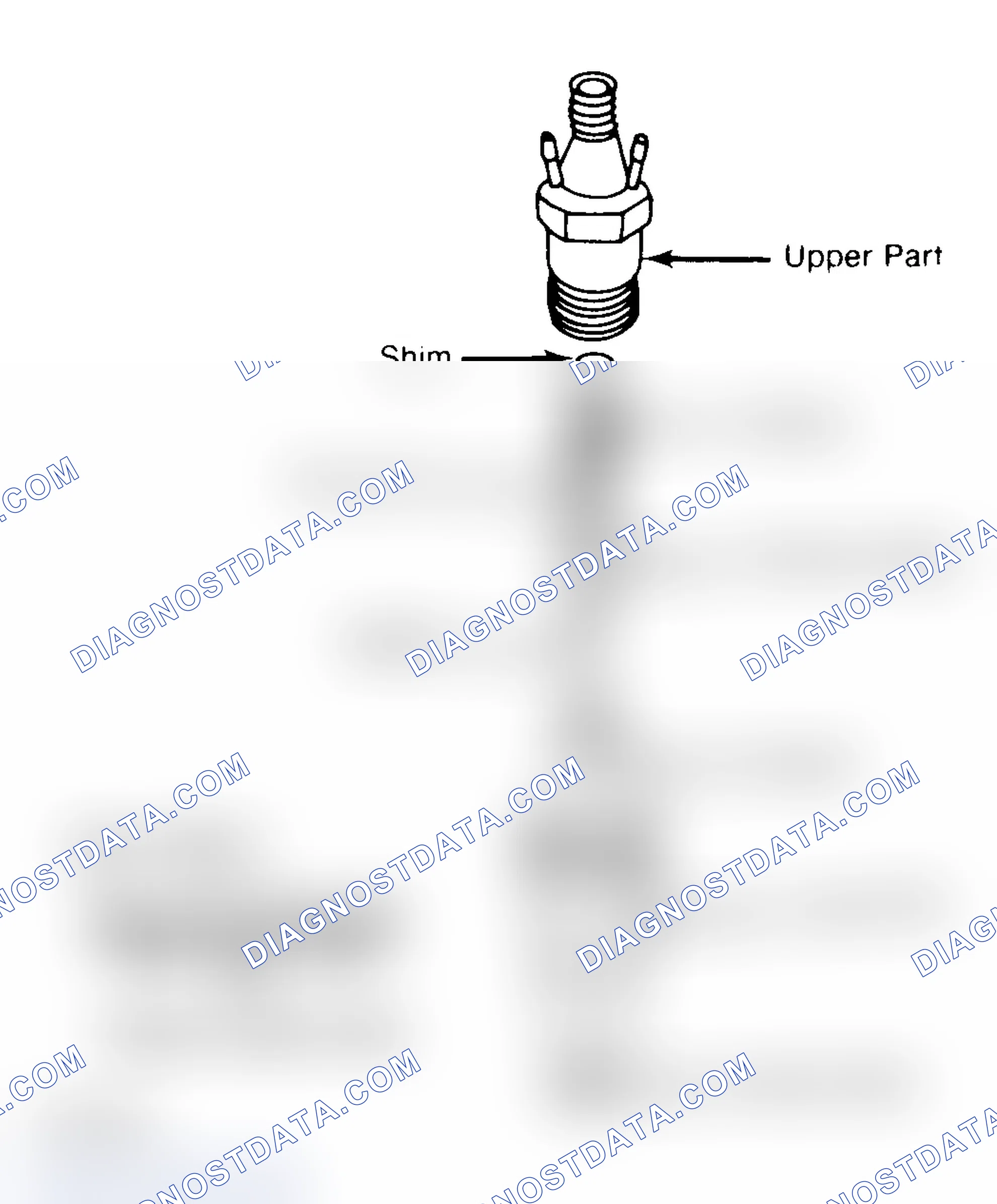 Scheme 39: Exploded View of Injection Nozzle Heat shield must be installed as shown.