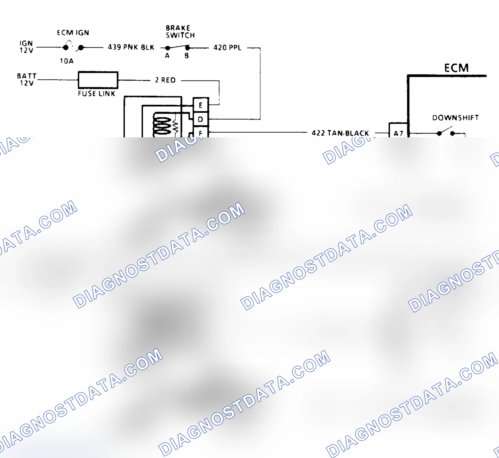 Scheme 134: THM 400 Downshift Control Electrical Diagnosis Schematic