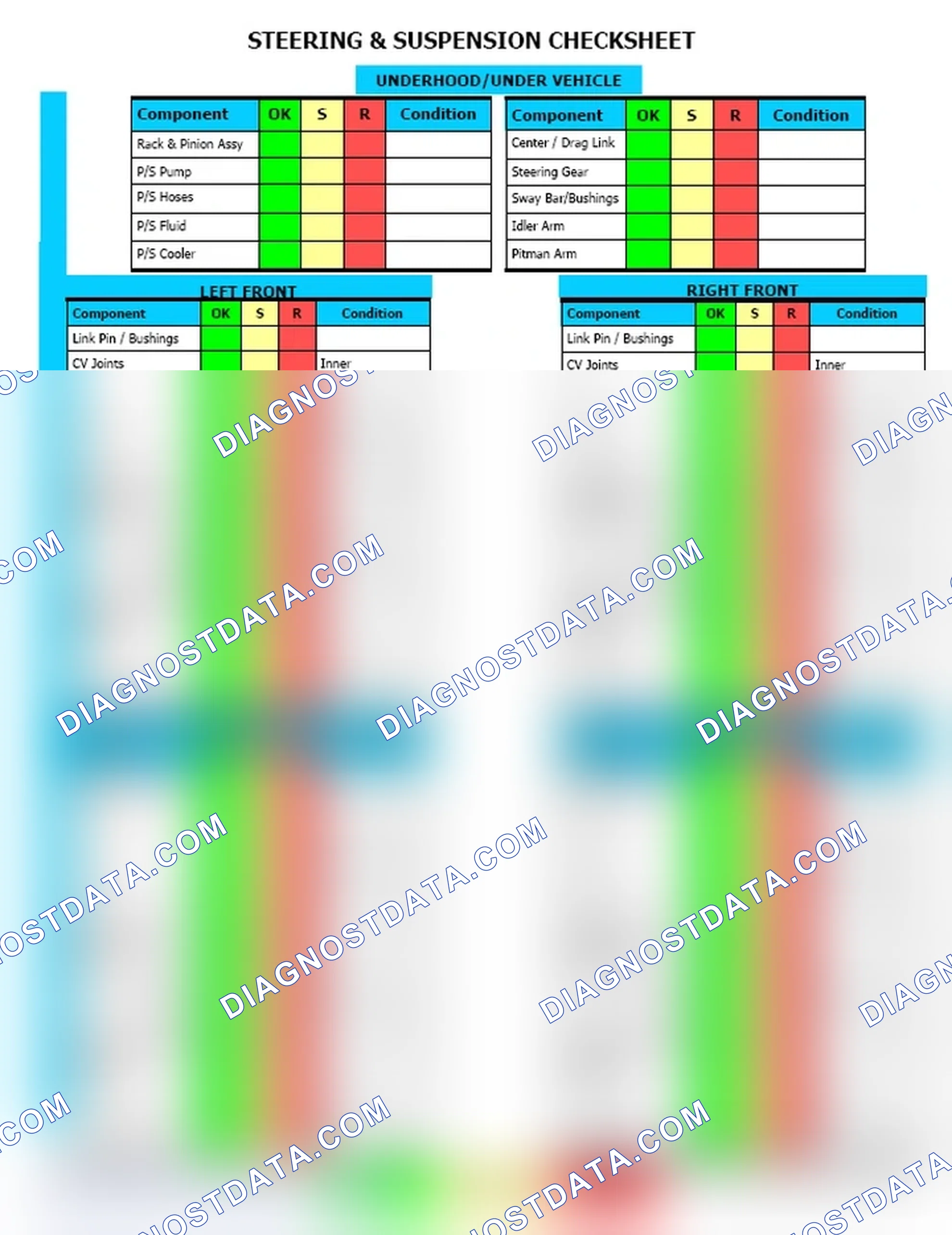 Scheme 12: Steering & Suspension Checksheet (2 Of 2)