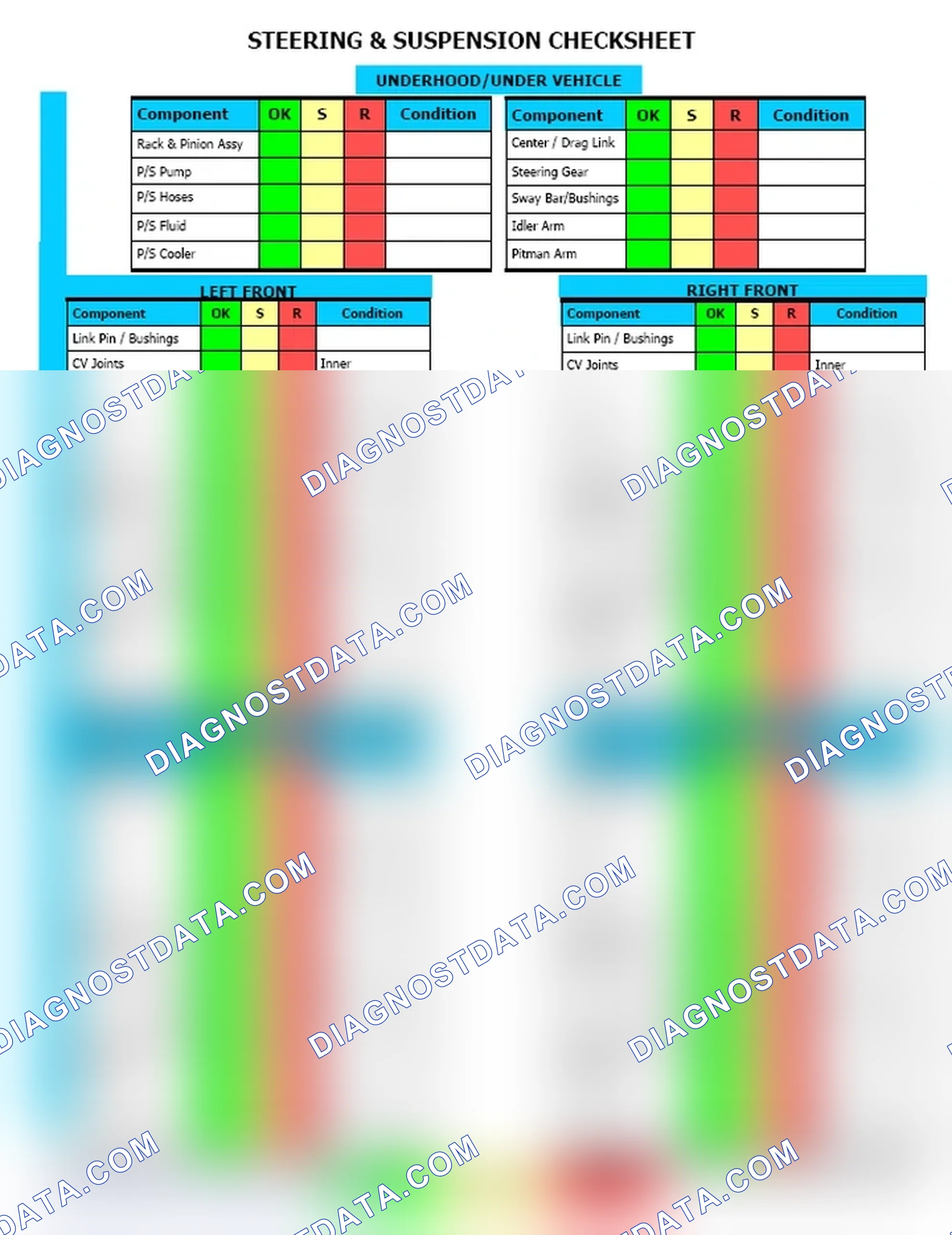 Scheme 12: Steering & Suspension Checksheet (2 Of 2)
