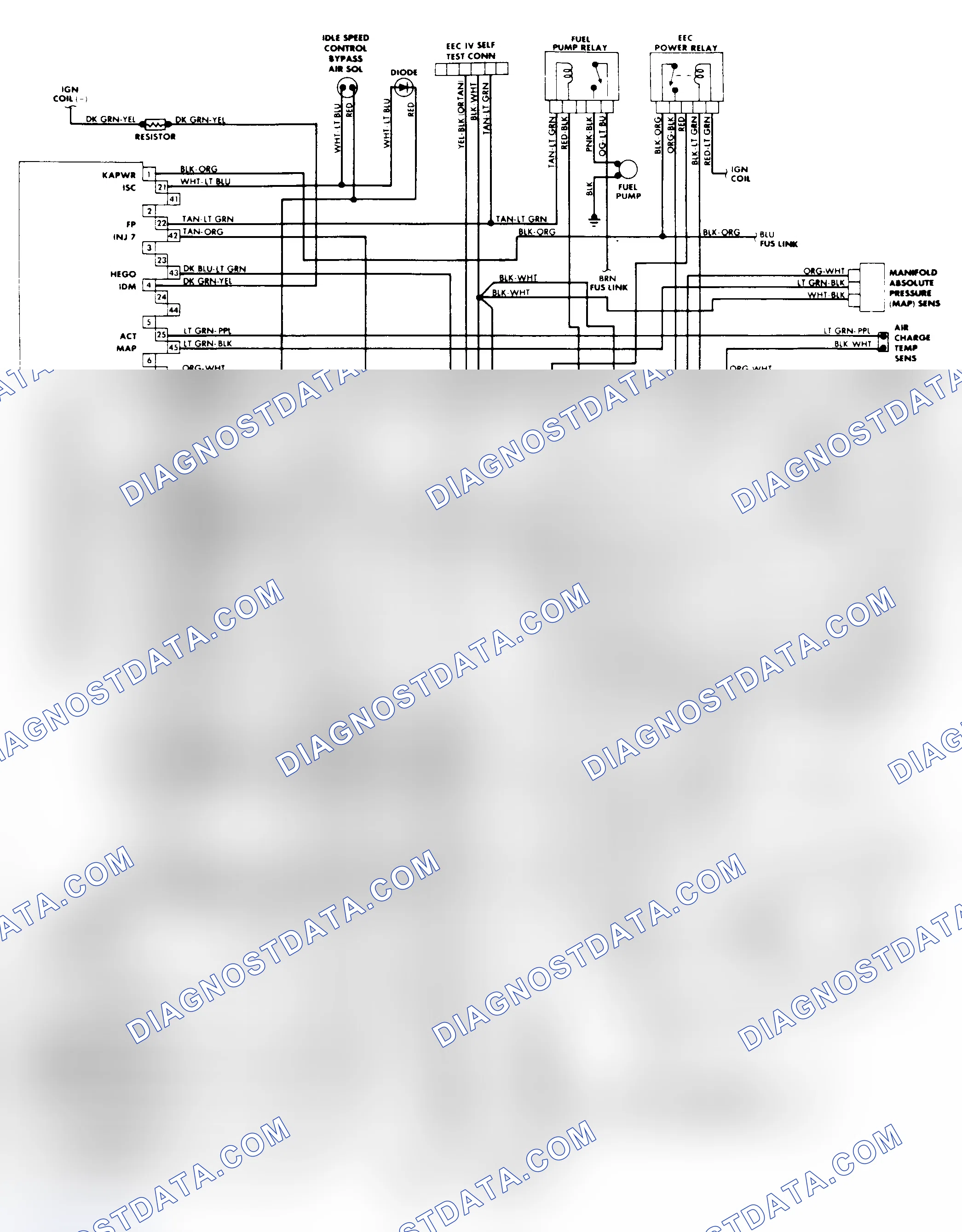 Scheme 18: 5.0L SEFI & MA SEFI EEC-IV Wiring Diagram (Mustang)