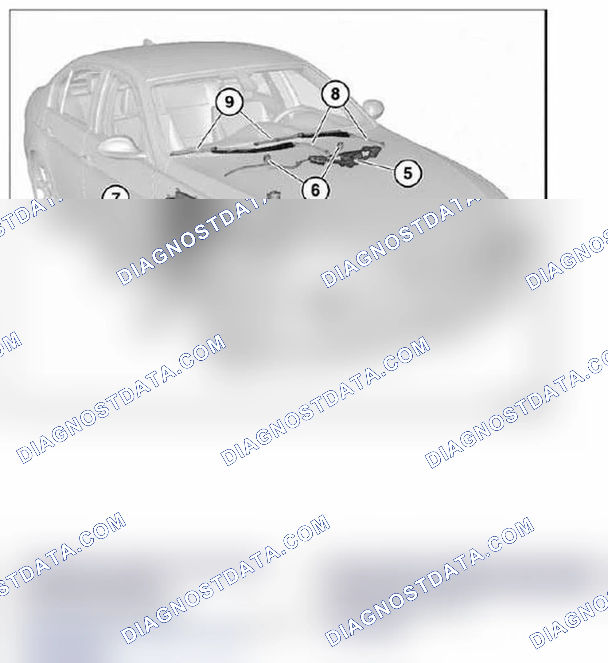Scheme 1475: 61 61... Overview of windscreen wiper and washer system