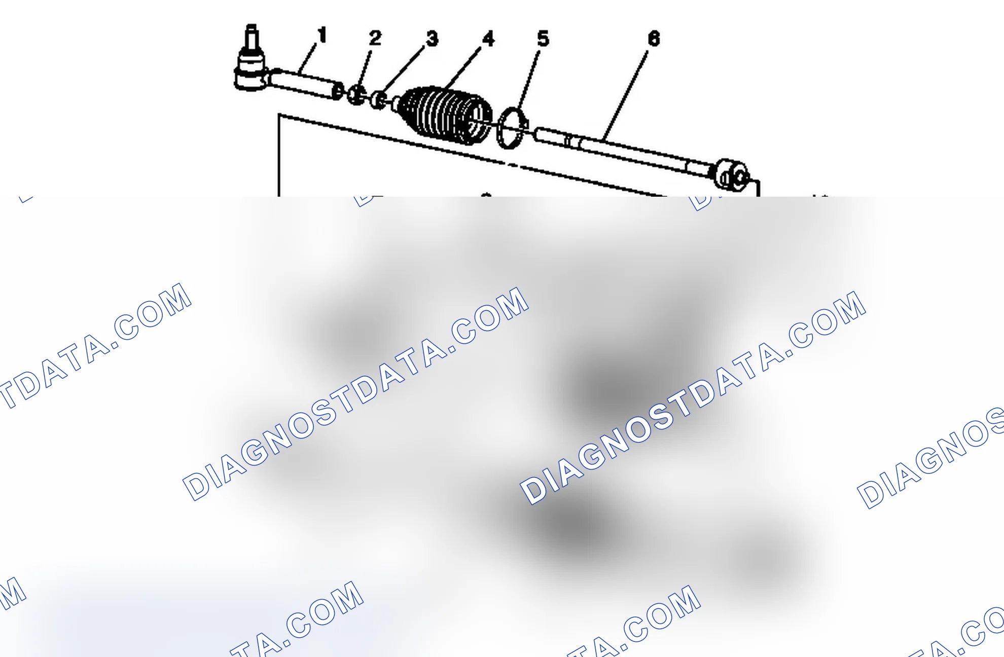 Scheme 3: Power Steering Gear Disassembled View (Rack and Pinion)