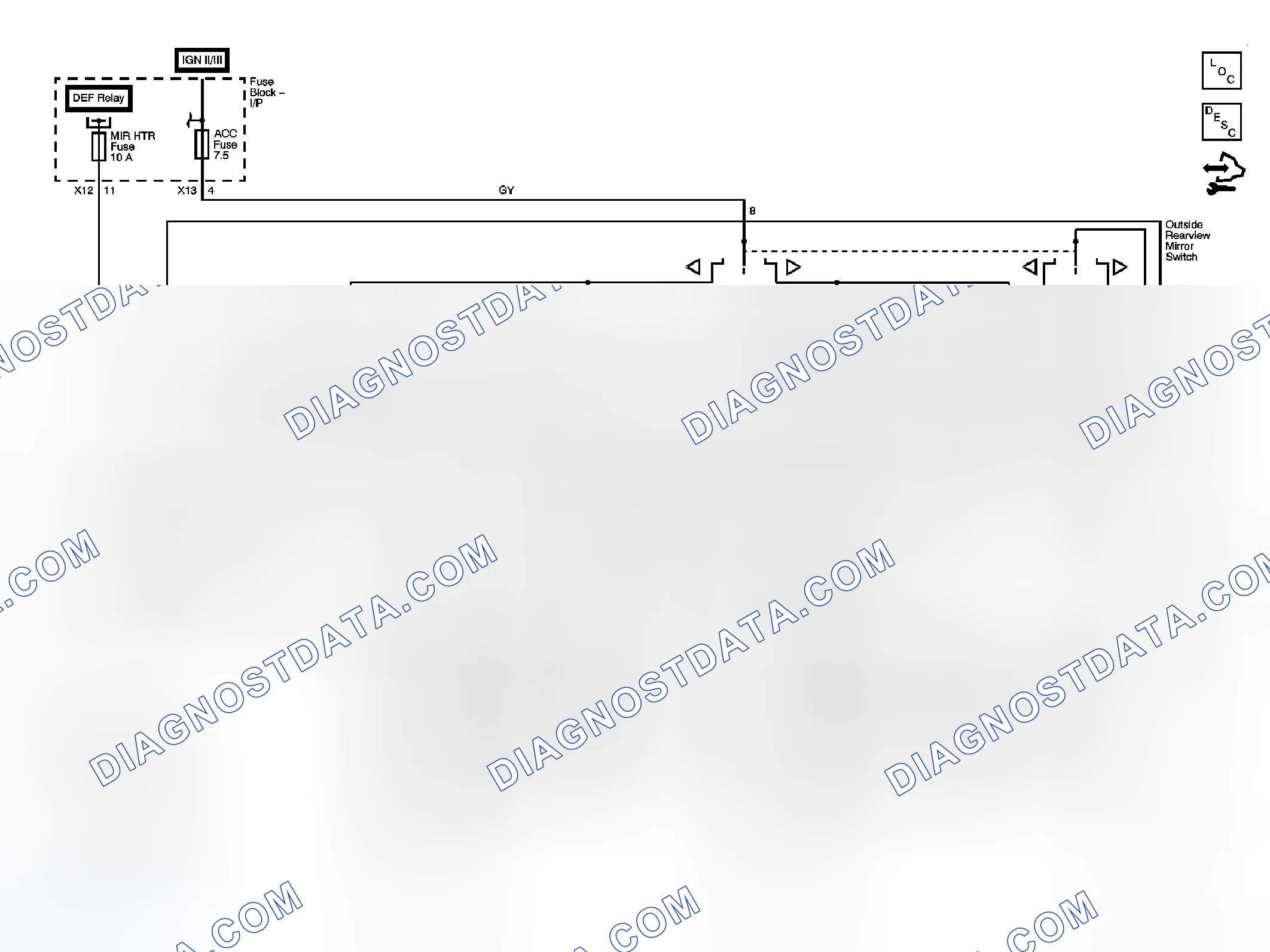 Scheme 2: Outside Rearview Mirror Schematics
