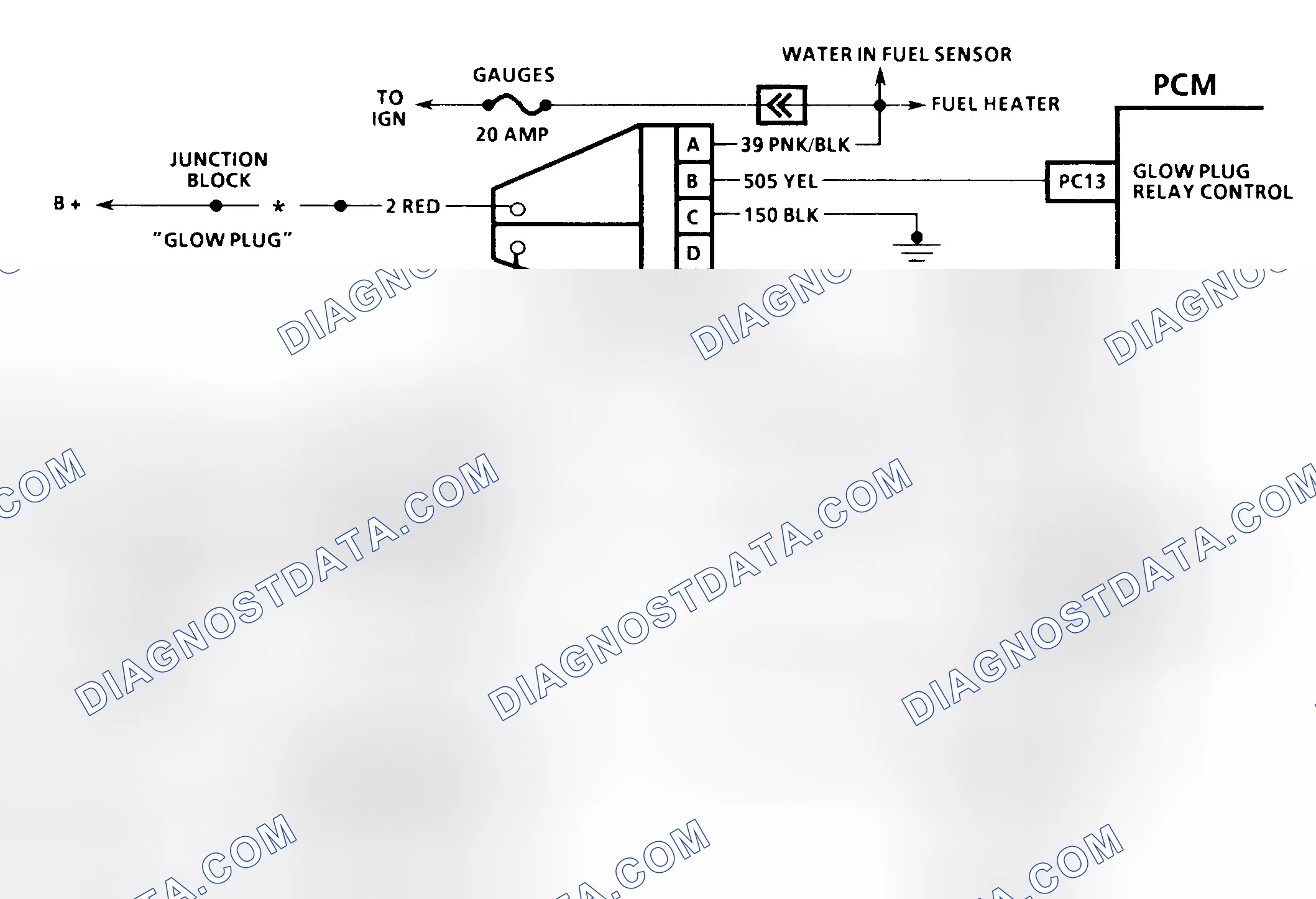 Scheme 189: DTC 29 Schematic ("C" & "K" Series) Glow Plug Relay Circuit Fault