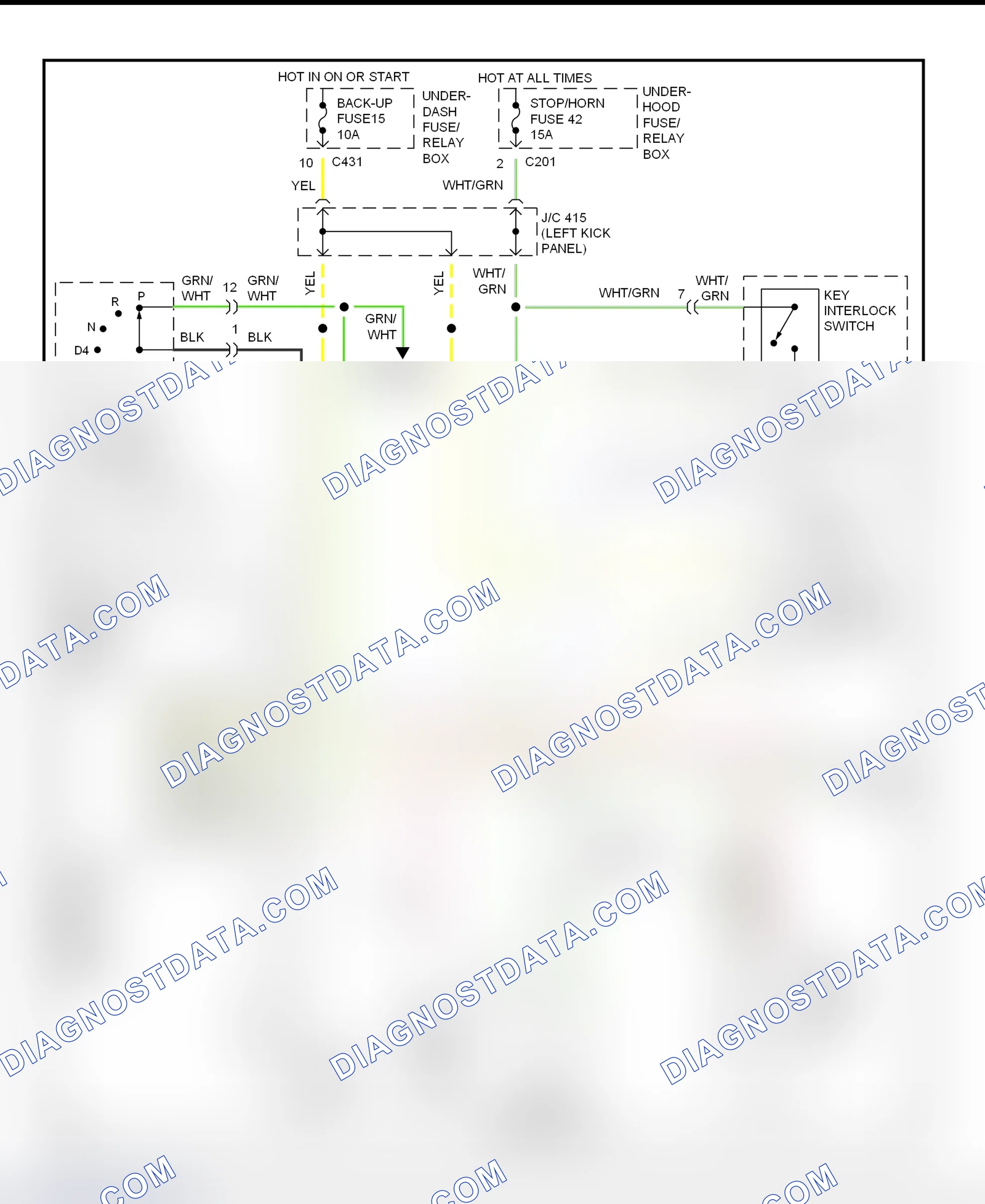 Scheme 47: Shift & Key Interlock System Wiring Schematic (1997 Honda Civic Del Sol)