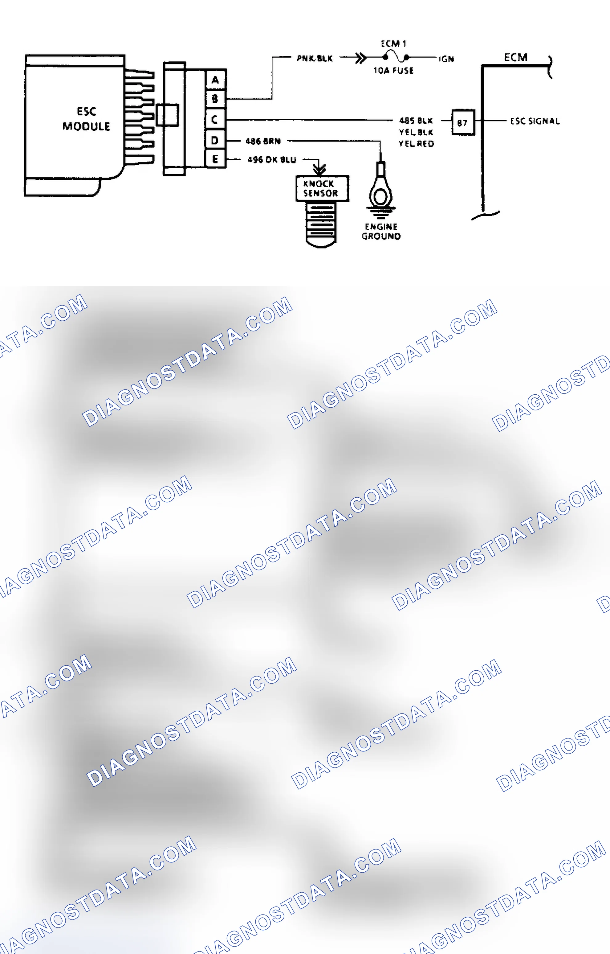 Scheme 114: Electronic Spark Control Check (Except 2.5L & 7.4L Engines) - Flow Chart & Schematic