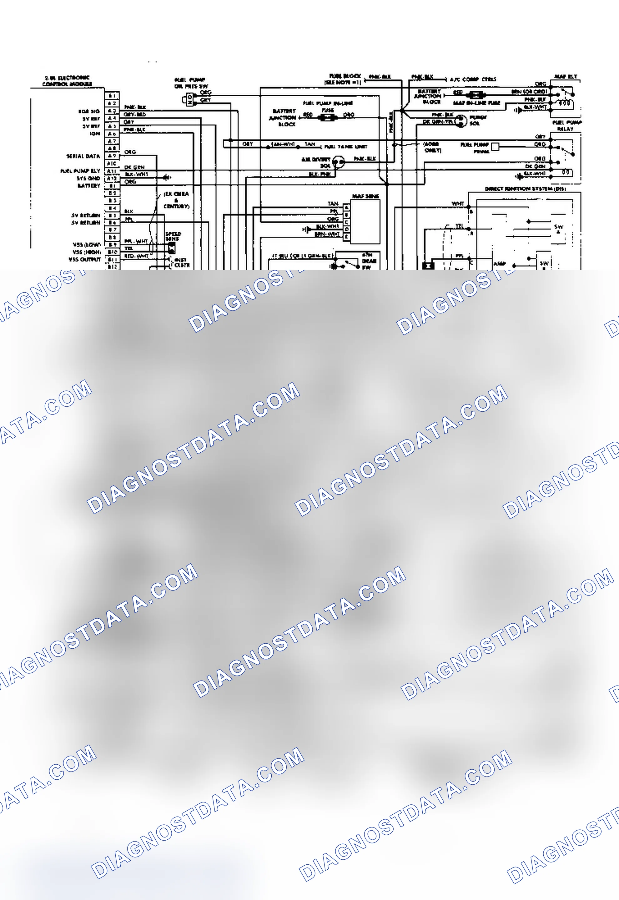 Scheme 693: PFI Wiring Diagram (2.8L Century, Celebrity, Ciera & 6000)