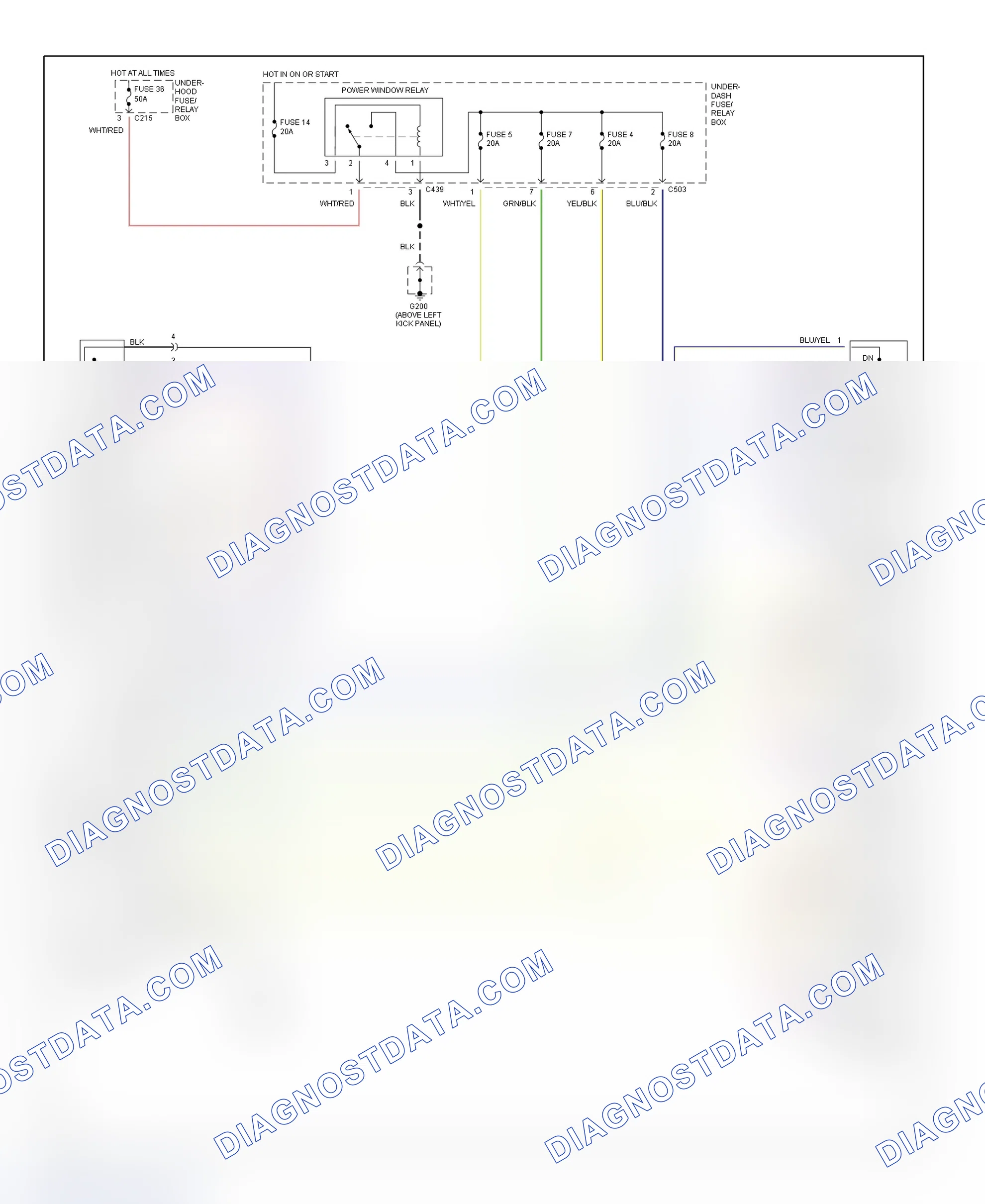 Scheme 10: Power Window System Wiring Diagram (Sedan)