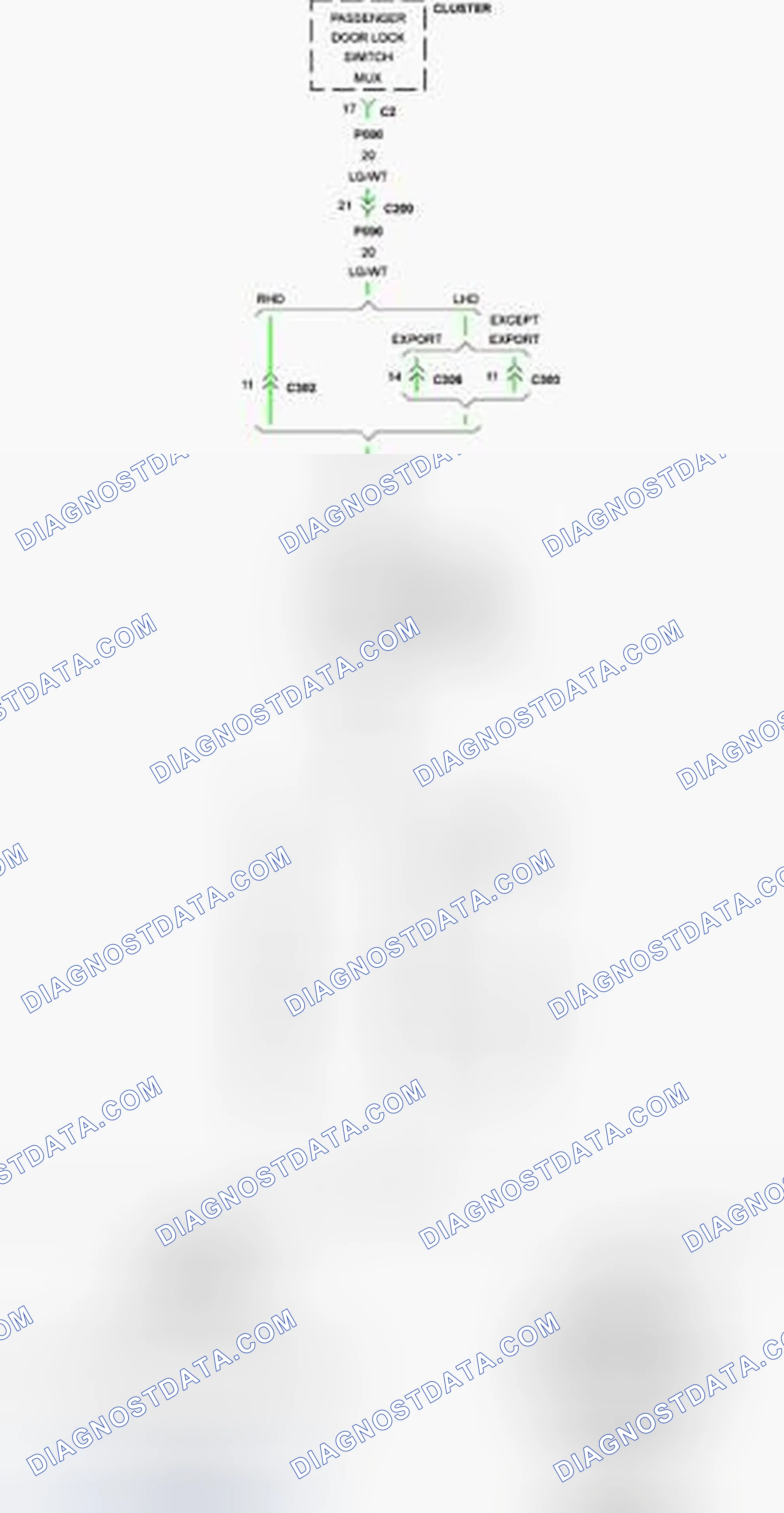 Scheme 294: B1806-PASSENGER DOOR LOCK/UNLOCK SWITCH CIRCUIT LOW