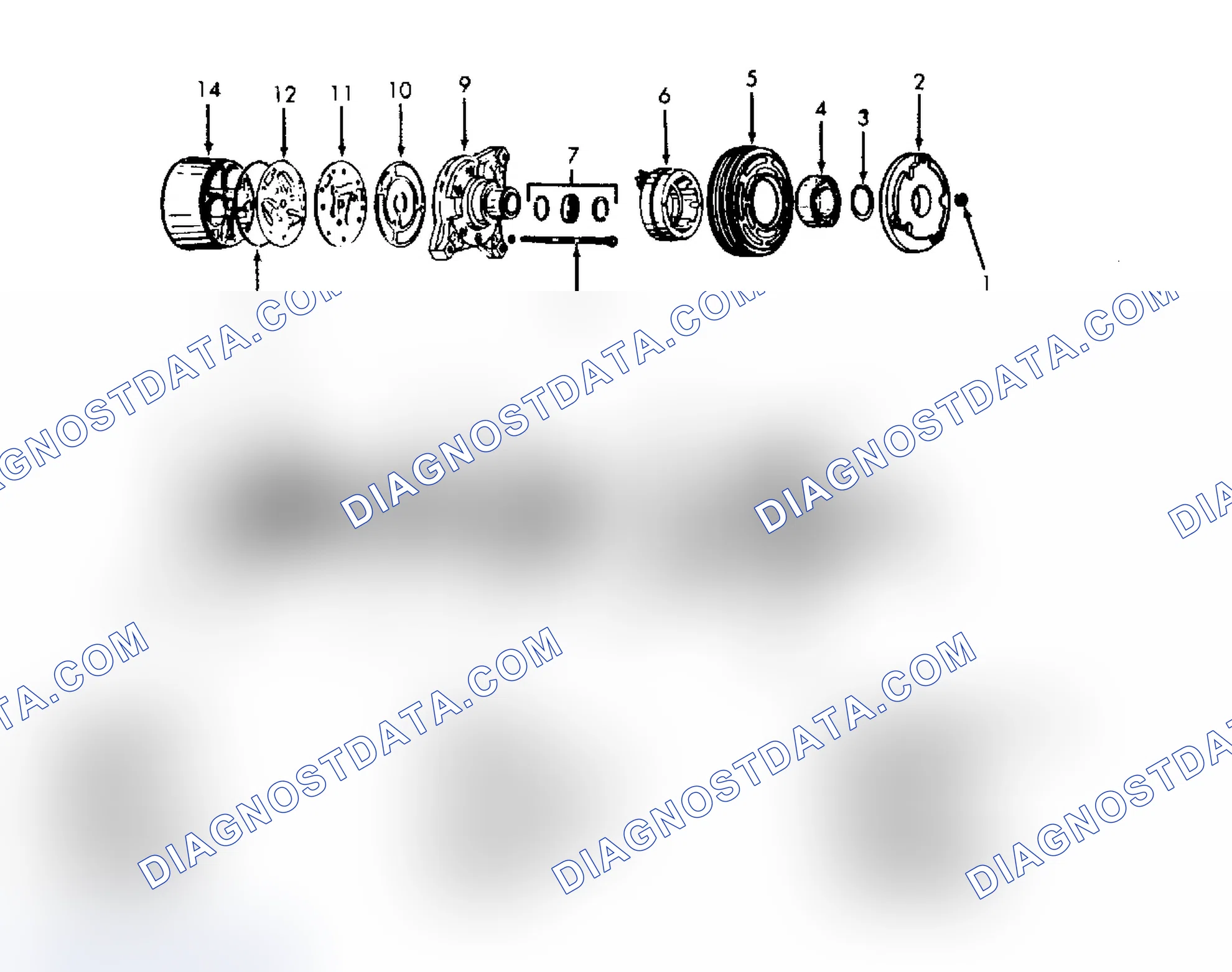 Scheme 30: Exploded View of Harrison HR-6 6-Cylinder Compressor