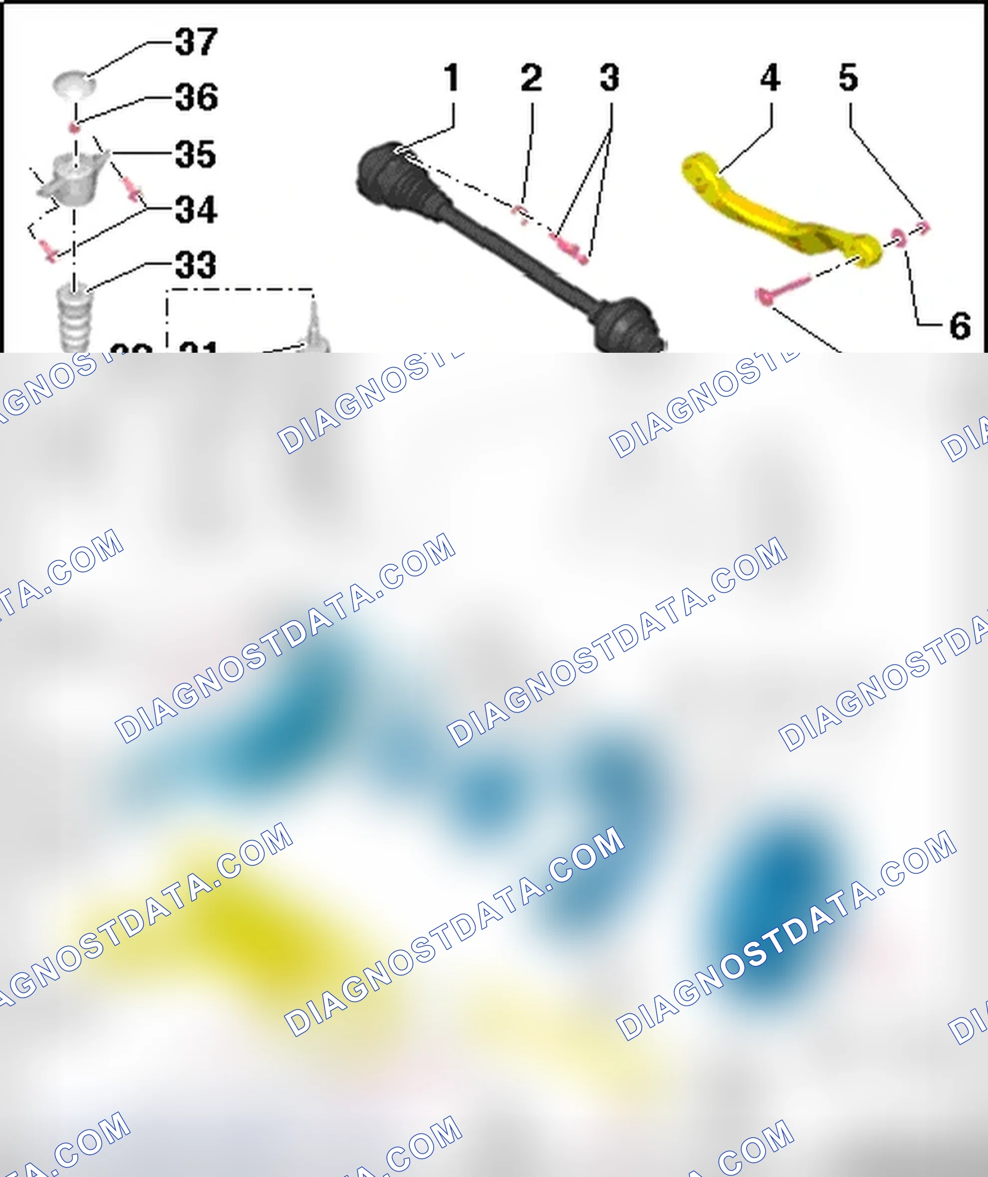 Scheme 13: WHEEL BEARING HOUSING, WHEEL BEARING UNIT AND COIL SPRING SHOCK ABSORBER ASSEMBLY OVERVIEW