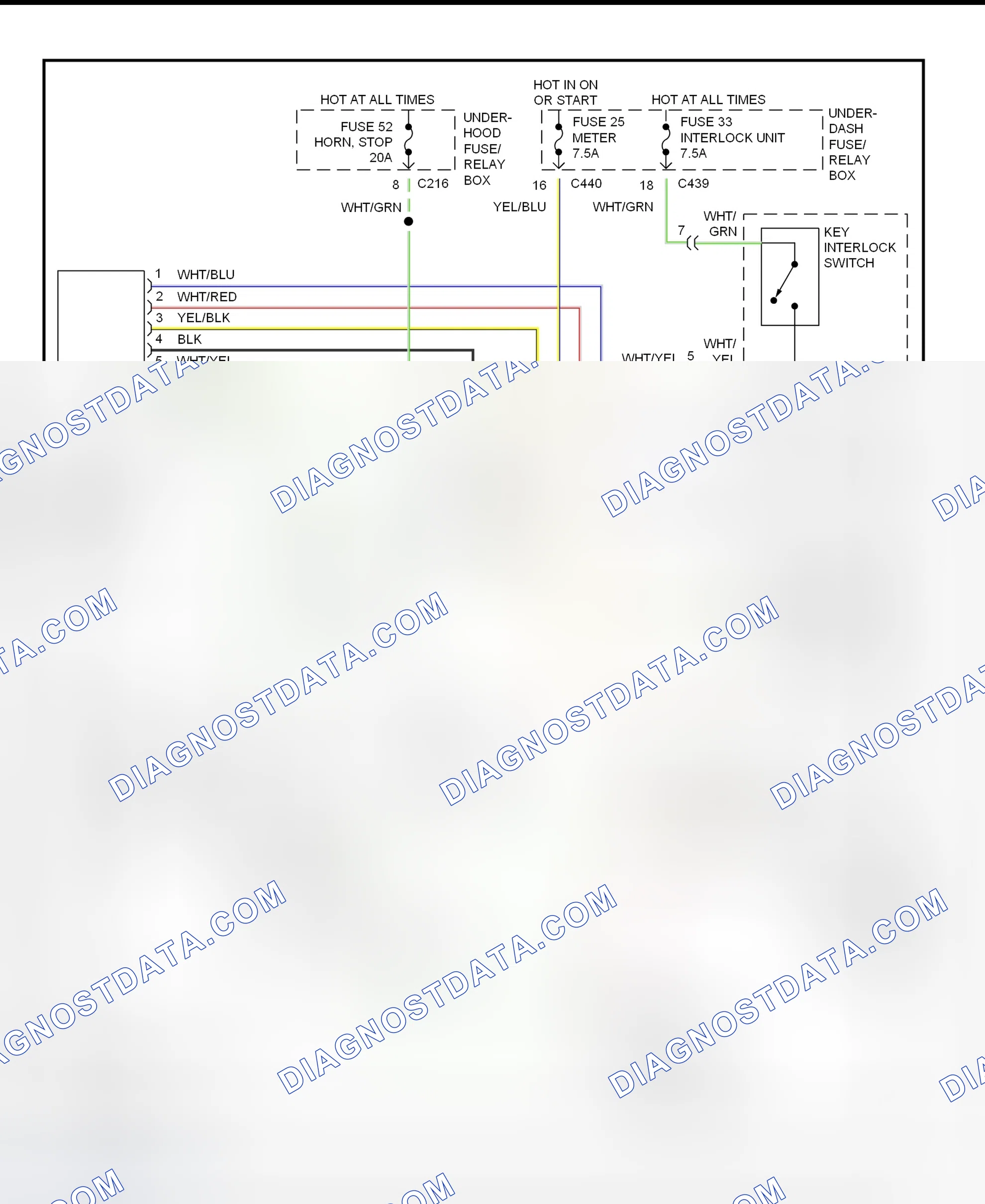 Scheme 64: Shift & Key Interlock System Wiring Diagram (Acura Integra)