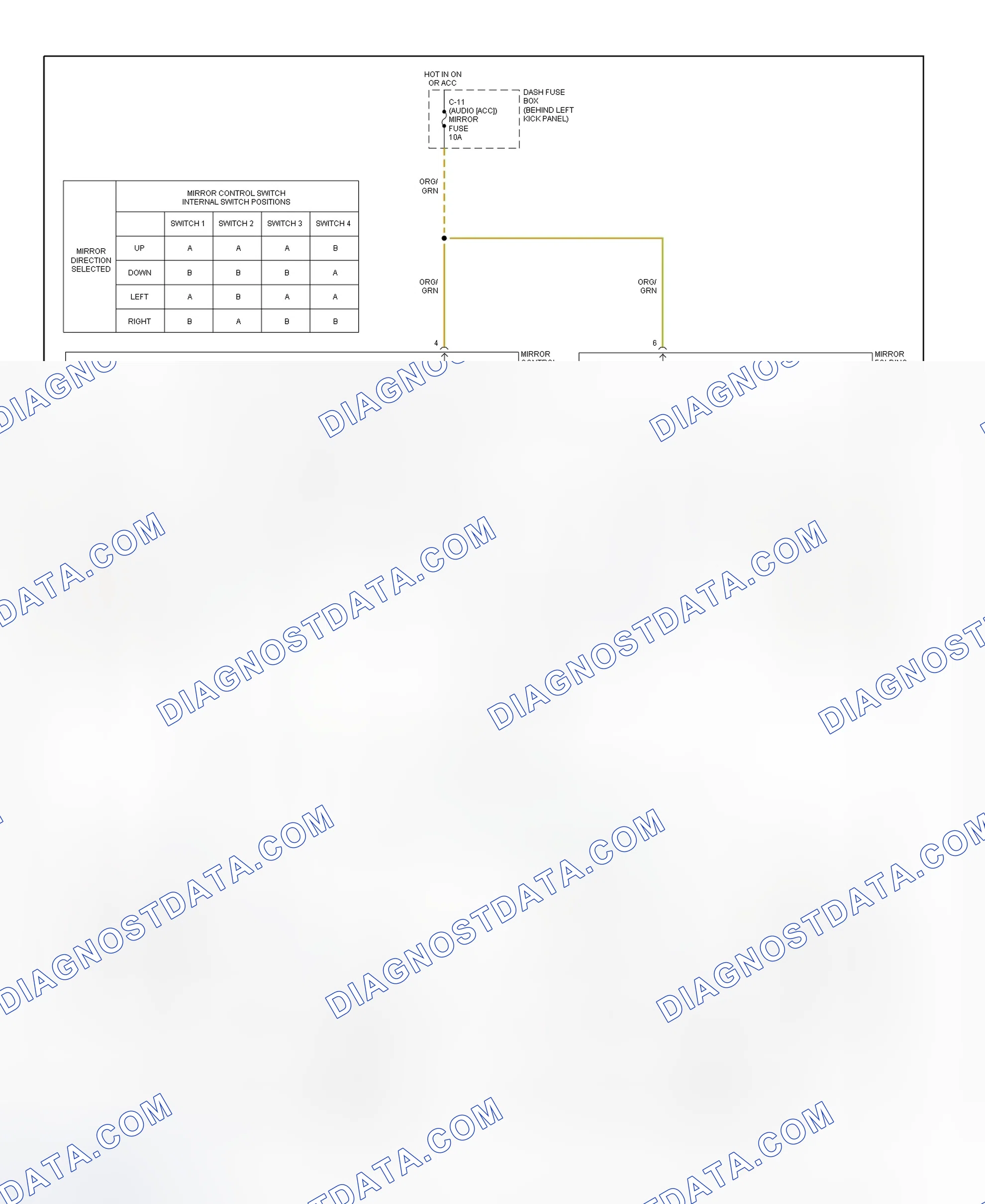 Scheme 4: Power Mirror System Wiring Diagram (Trooper)