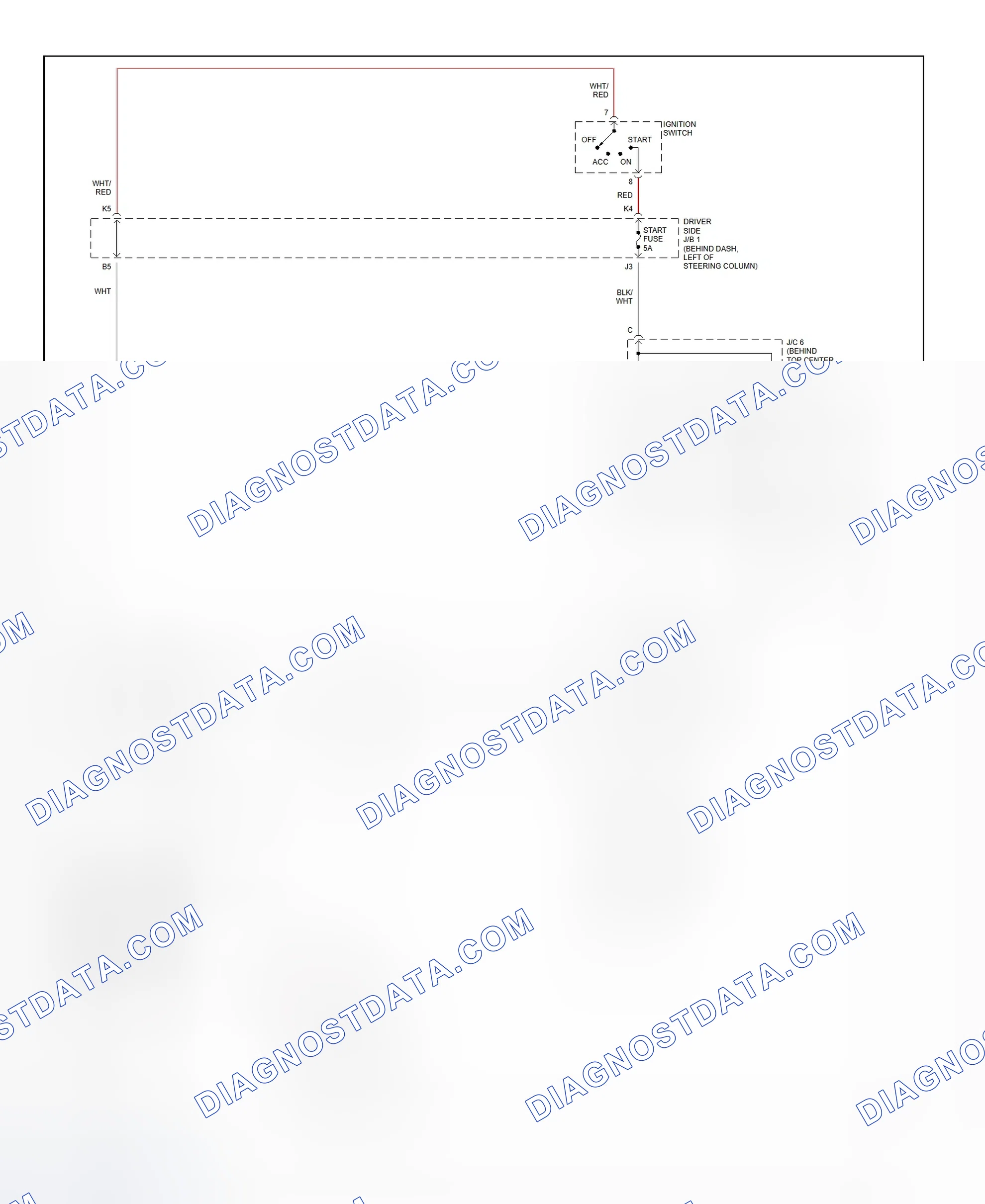 Fig. 32: Starting System Wiring Diagram (Sienna)