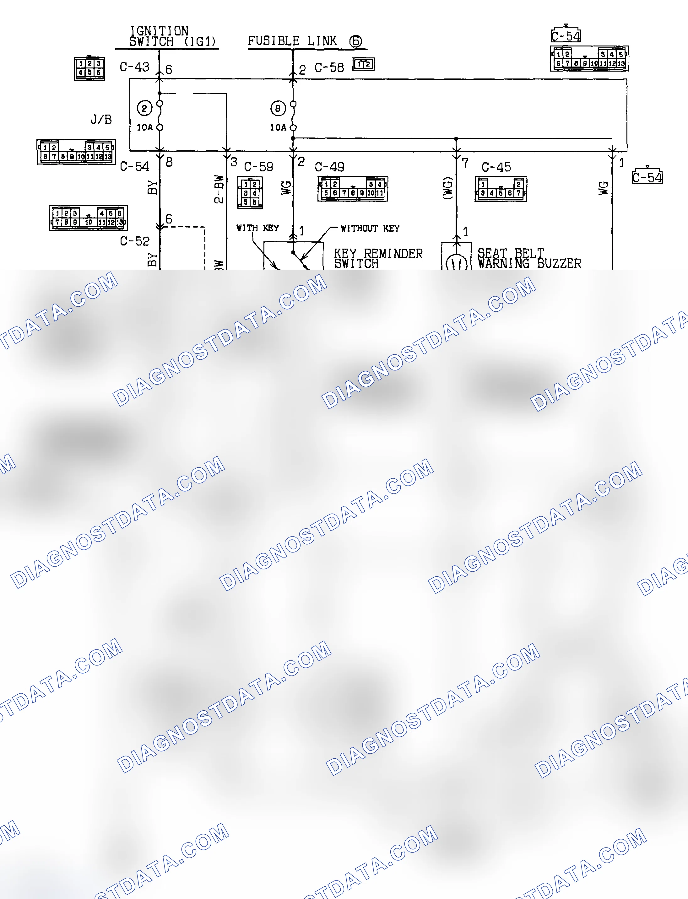 Scheme 1: Automatic Seat Belt Wiring Diagram (1990 - 1 Of 2)