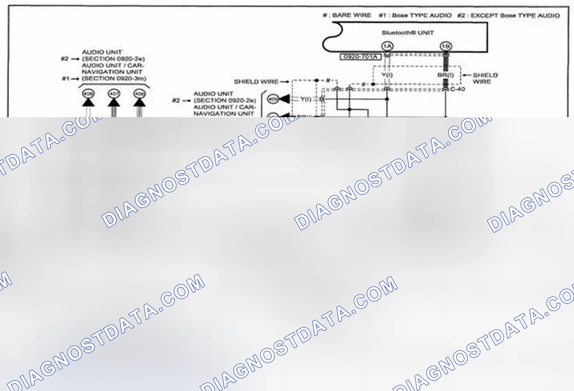 Scheme 332: Bluetooth® System (Hands-Free Telephone System) Wiring Diagram - 0920-7c (1 Of 2)
