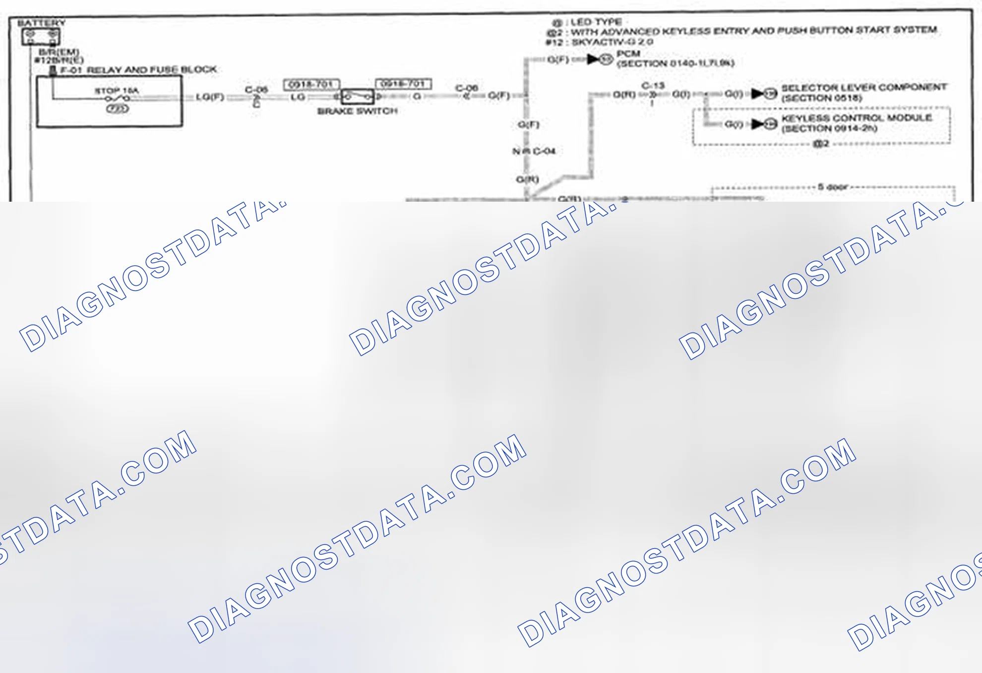 Scheme 312: Brake Light / High-Mount Brake Light Wiring Diagram - 0918-7 (1 Of 2)