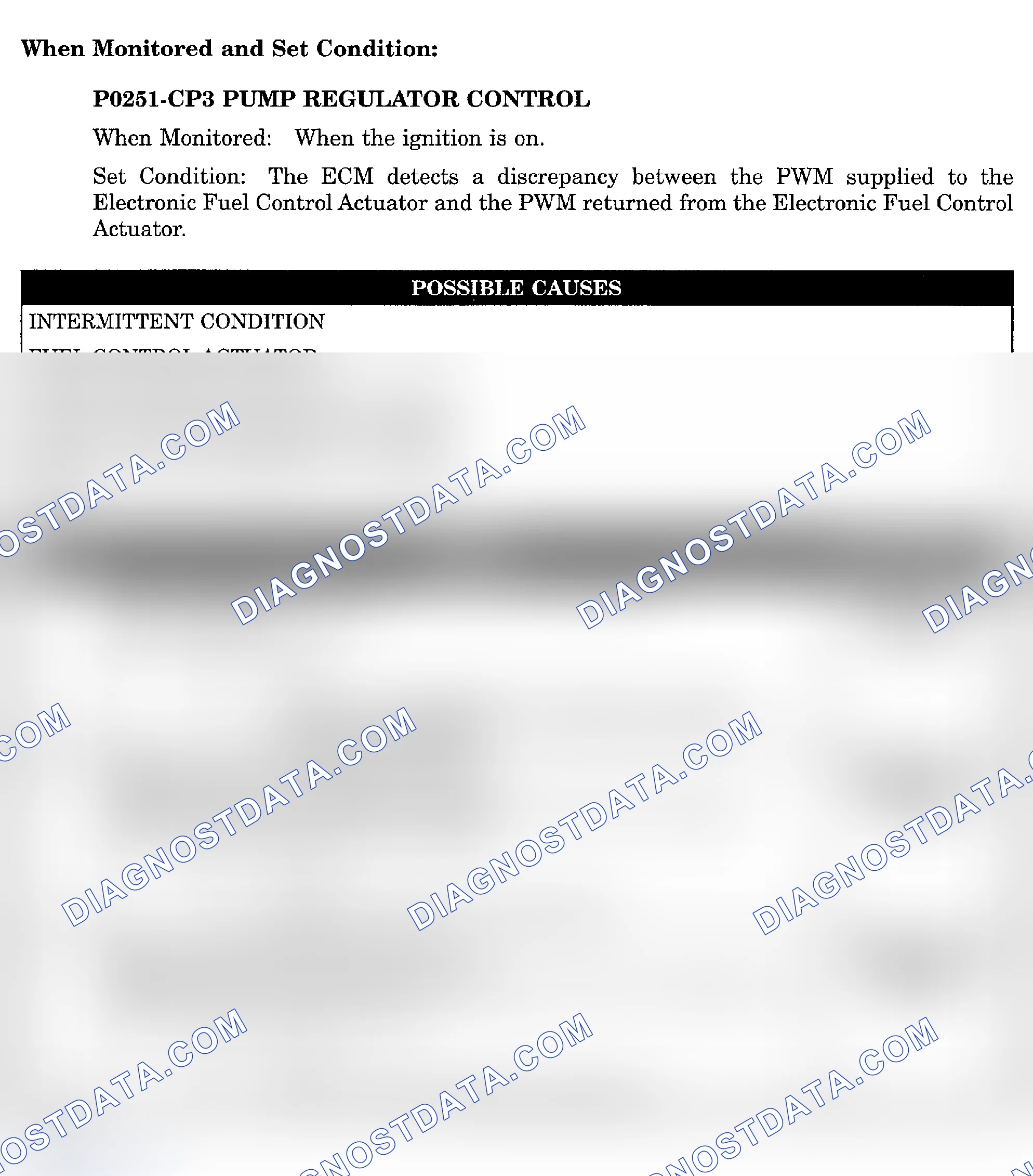 Scheme 867: DTC P0251: CP3 PUMP REGULATOR CONTROL