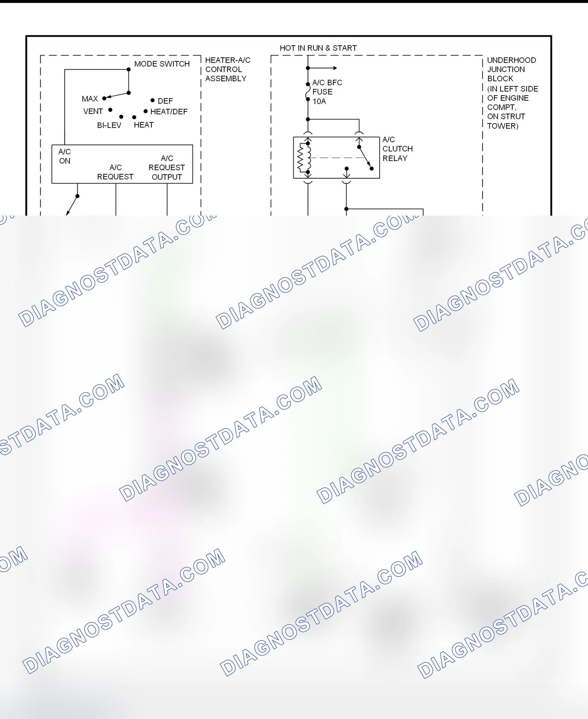 Scheme 1: A/C Compressor Clutch Control Circuit Wiring Diagram (2000 Alero & Grand Am)