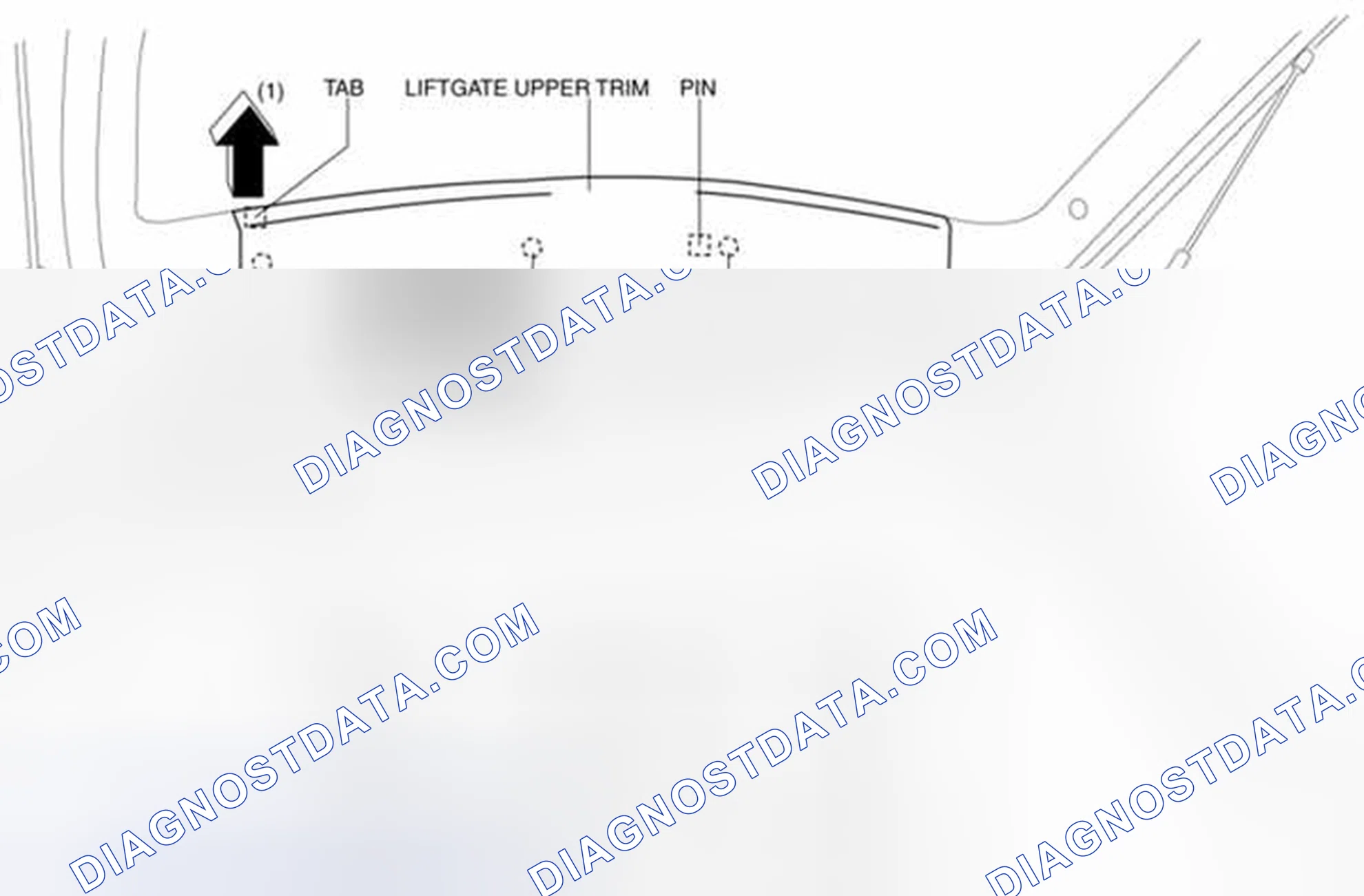Scheme 155: LIFTGATE UPPER TRIM REMOVAL/INSTALLATION