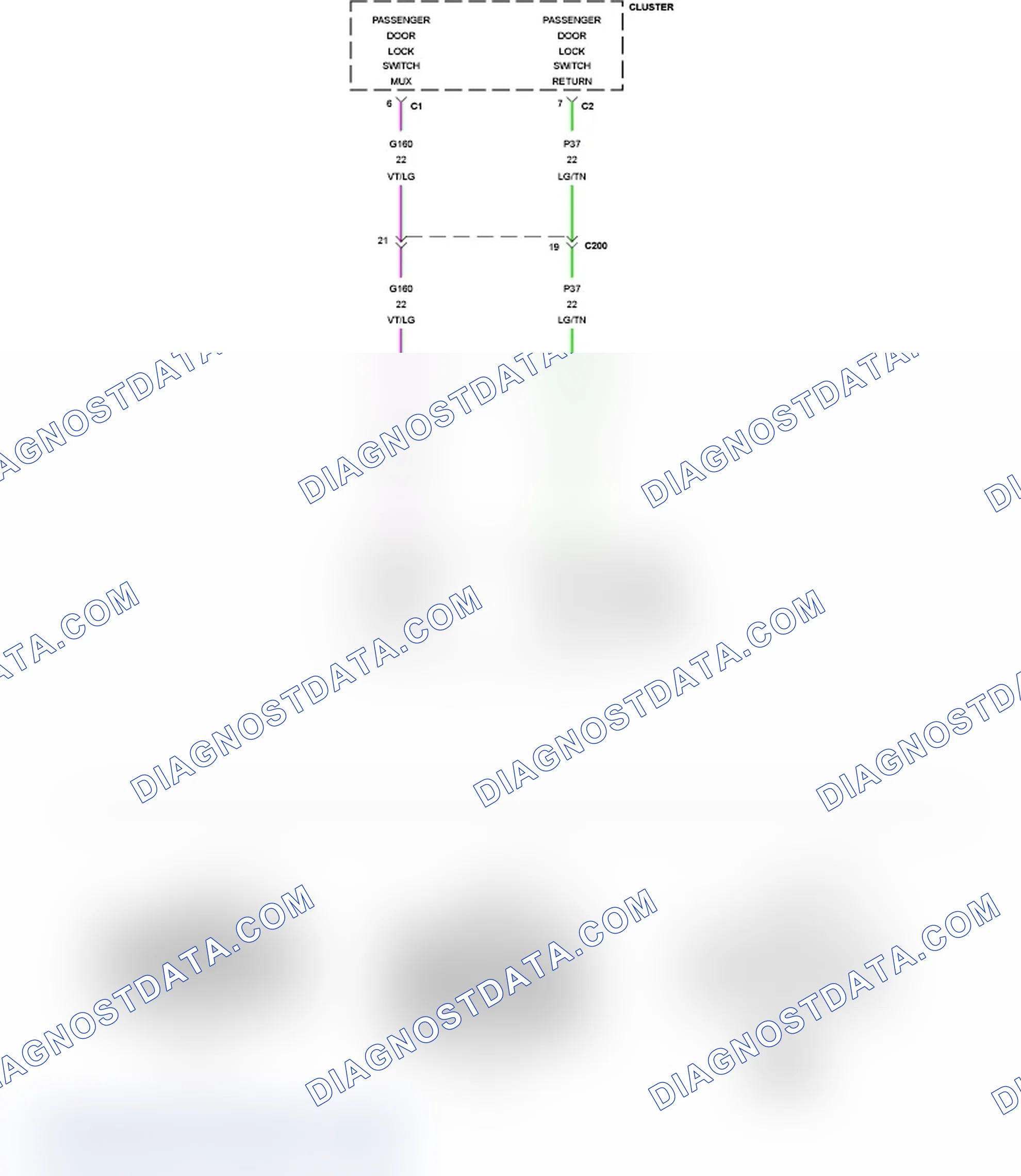 Scheme 148: B1806-PASSENGER DOOR LOCK/UNLOCK SWITCH CIRCUIT LOW