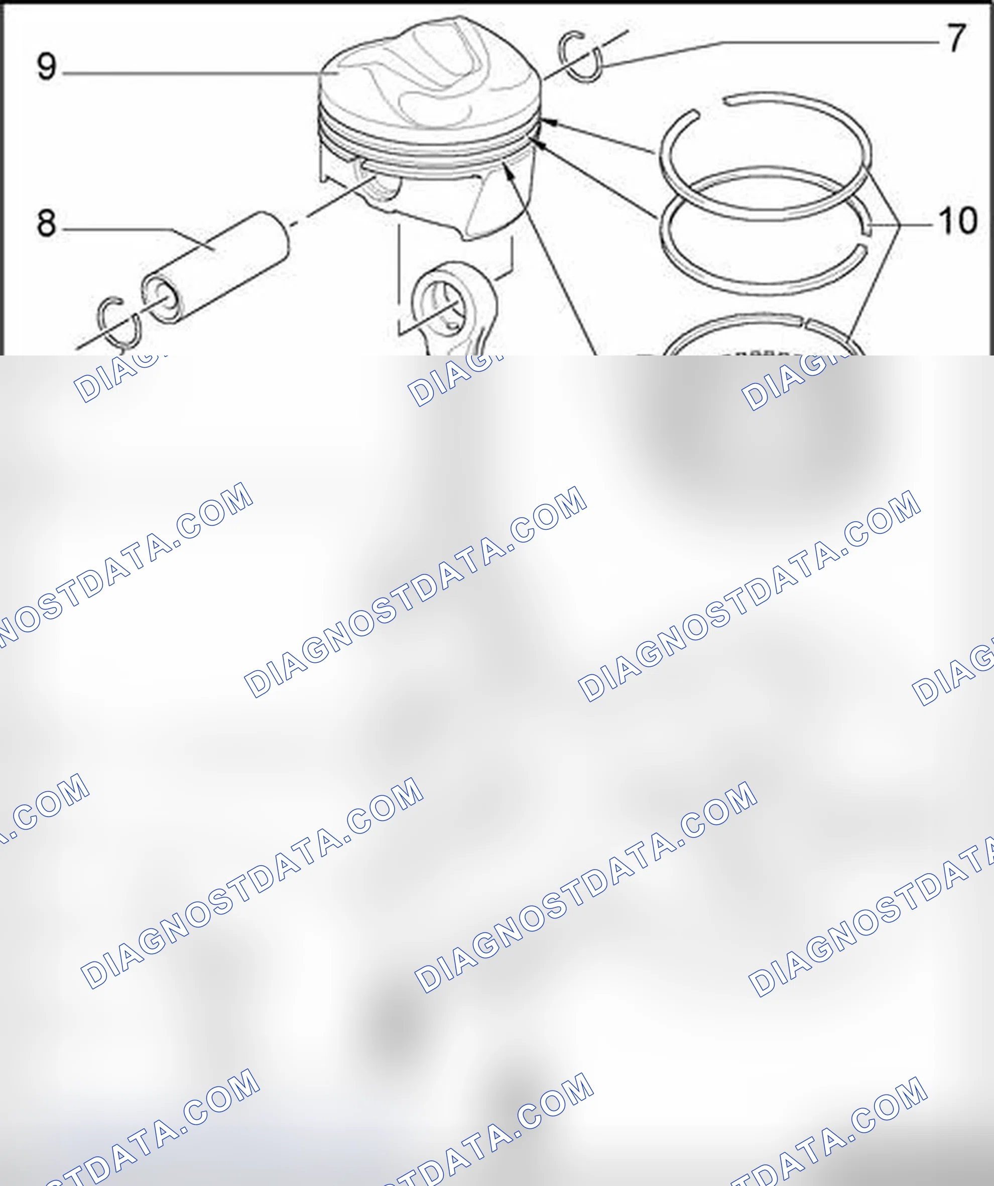 Scheme 517: Piston and connecting rod, disassembling and assembling