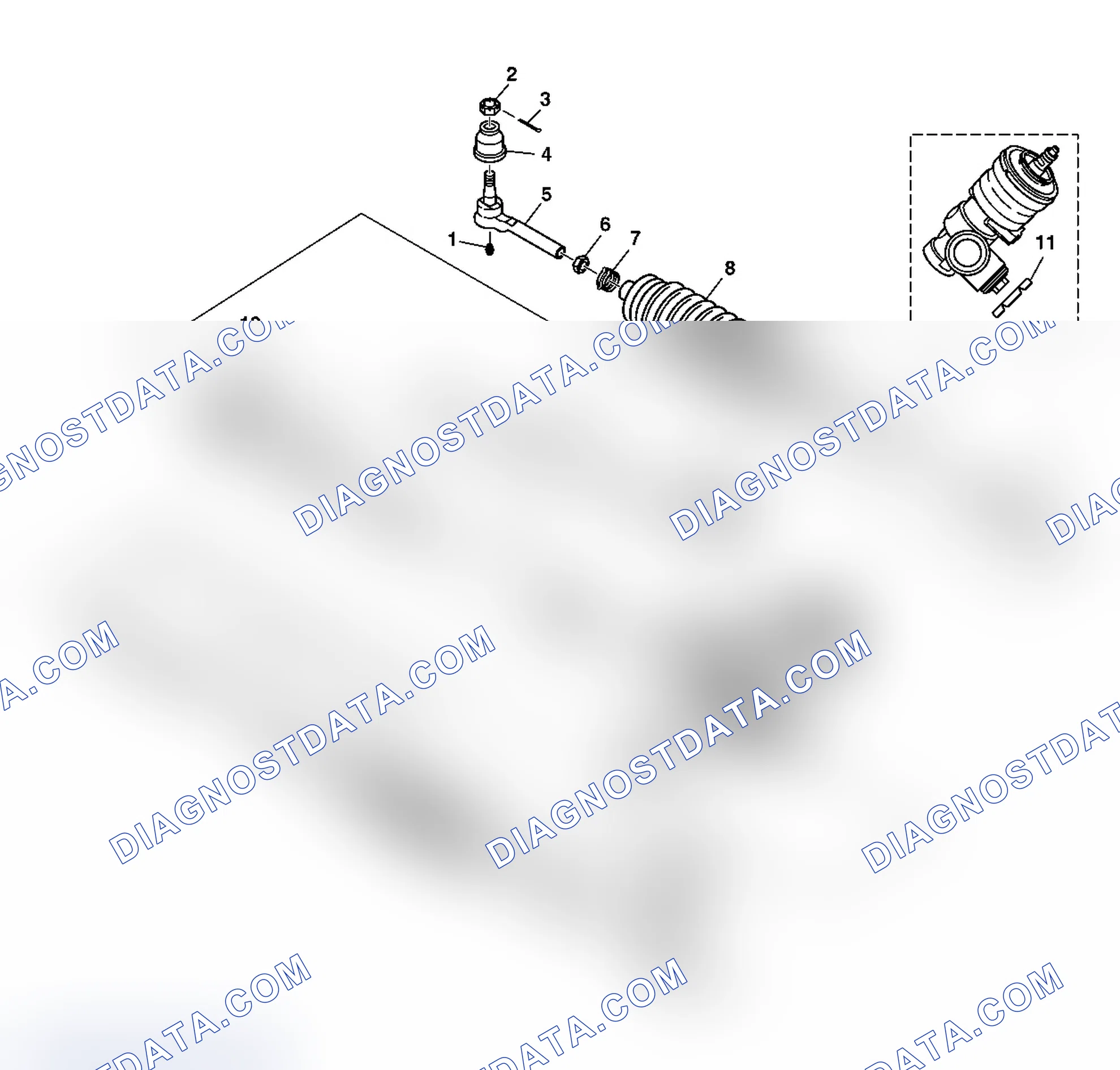 Scheme 2: Power Steering Gear Disassembled View (Magnasteer)