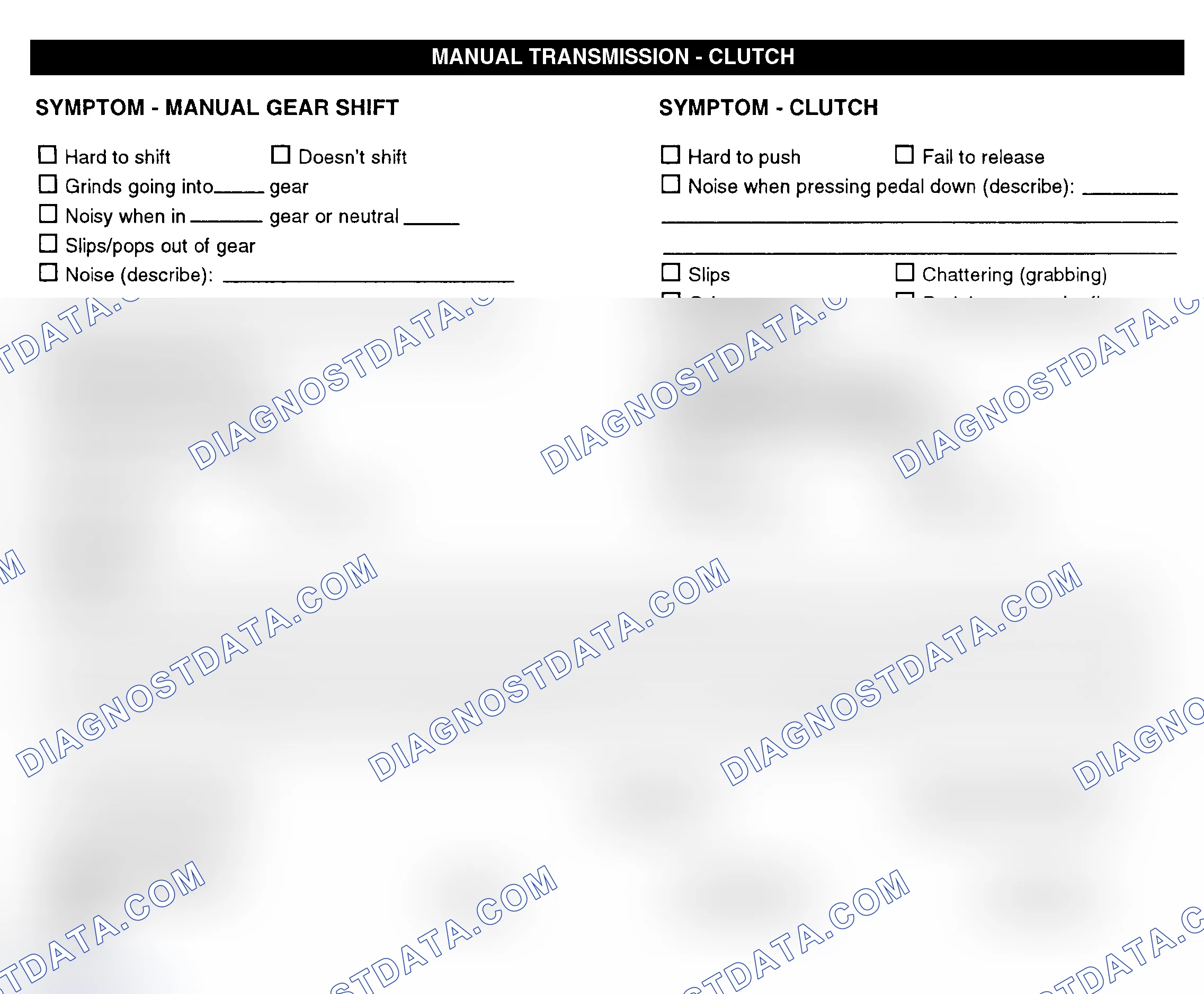 Scheme 10: Manual Transmission & Clutch