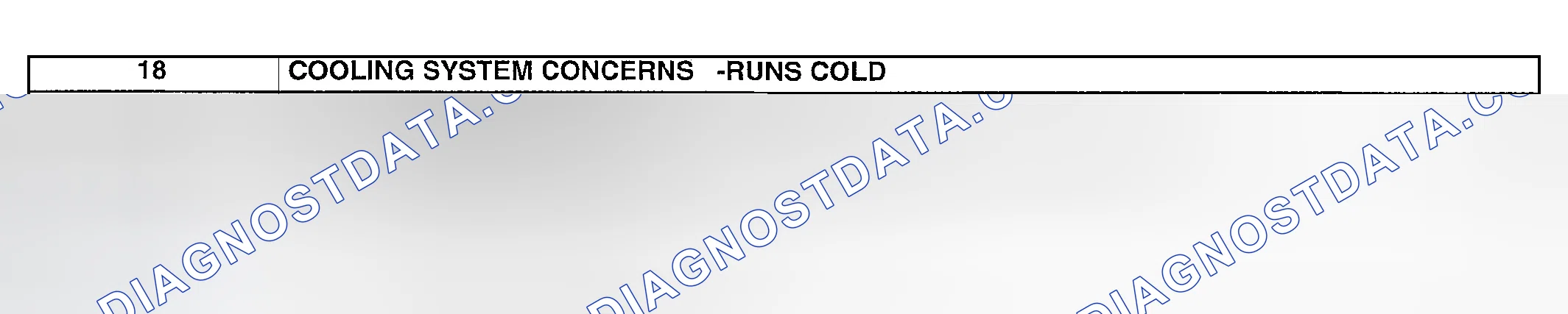 Scheme 431: NO. 18 COOLING SYSTEM CONCERNS-RUNS COLD