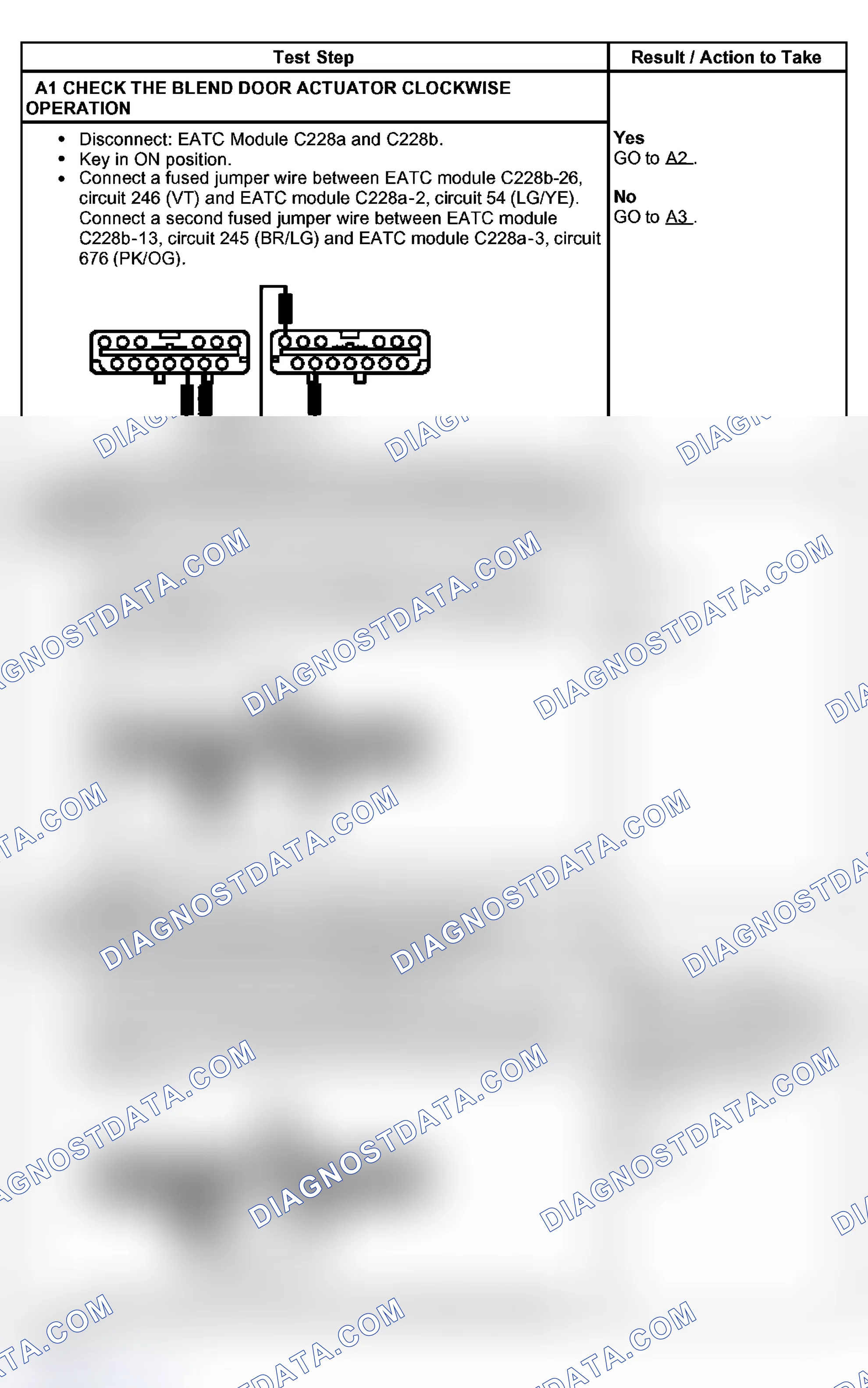 Scheme 13: PINPOINT TEST A: DTC B1249 - BLEND DOOR FAILURE OR SHORT